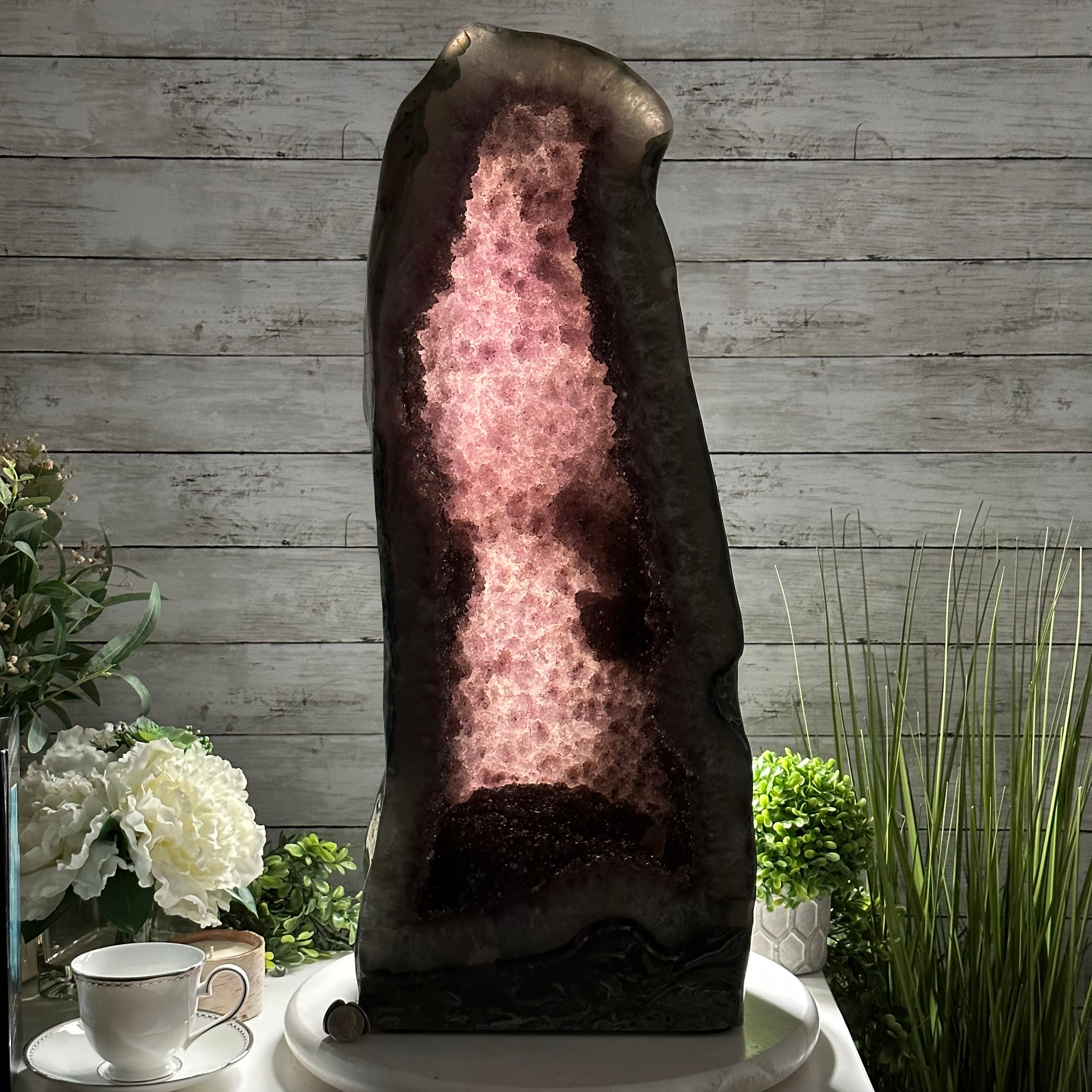Extra Quality Polished Brazilian Amethyst Cathedral, 84.8 lbs & 26.2" tall Model #5602-0164 by Brazil Gems - Brazil GemsBrazil GemsExtra Quality Polished Brazilian Amethyst Cathedral, 84.8 lbs & 26.2" tall Model #5602-0164 by Brazil GemsPolished Cathedrals5602-0164