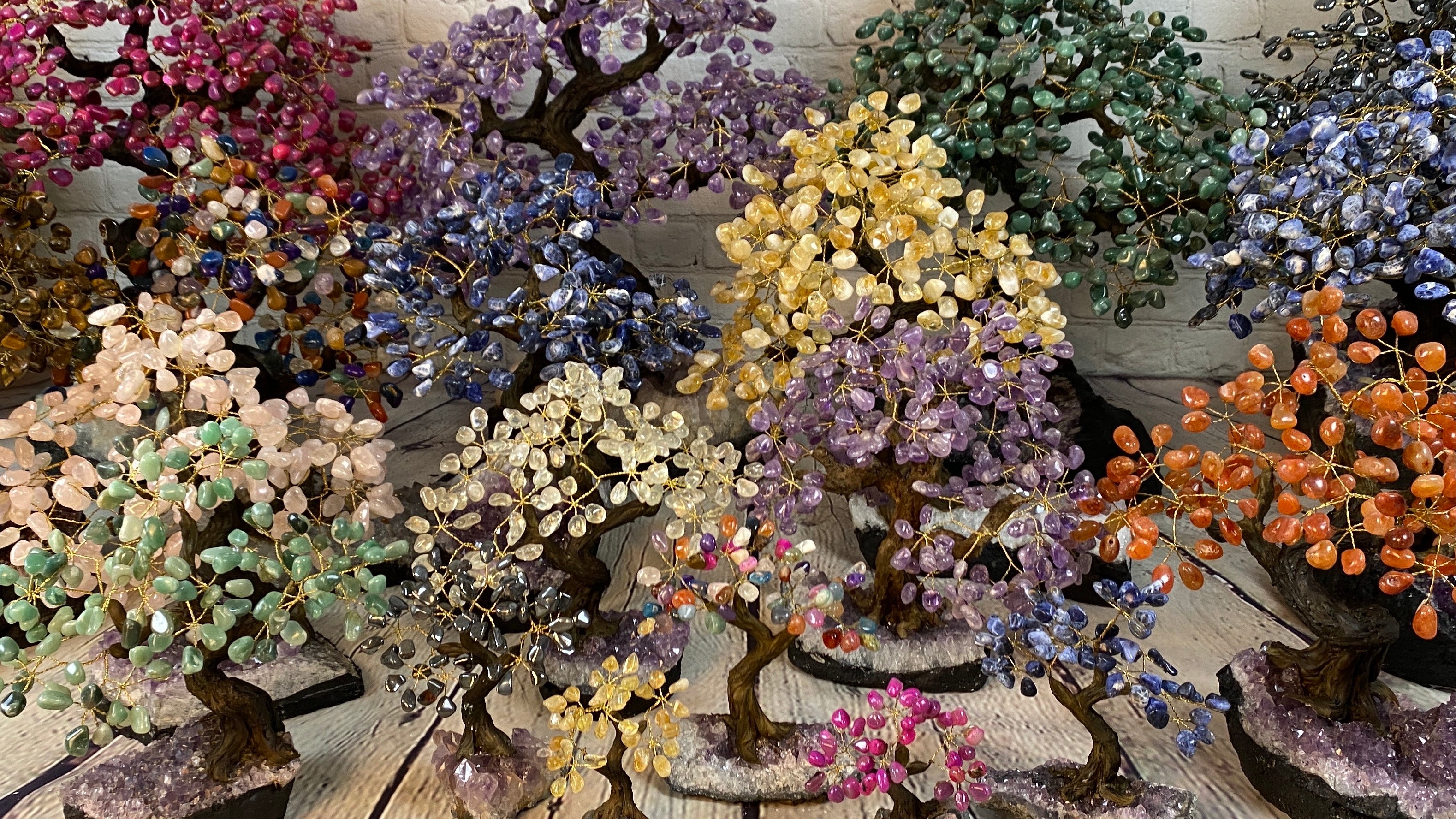 Tree Sculpture made from gems 