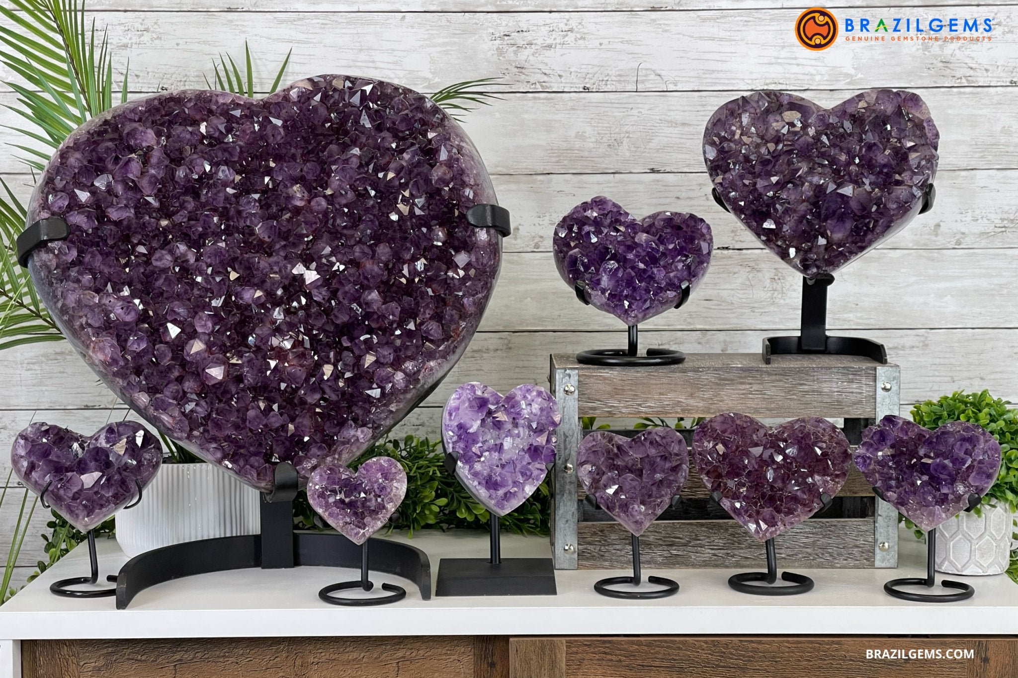 AMETHYST HEARTS - Brazil Gems