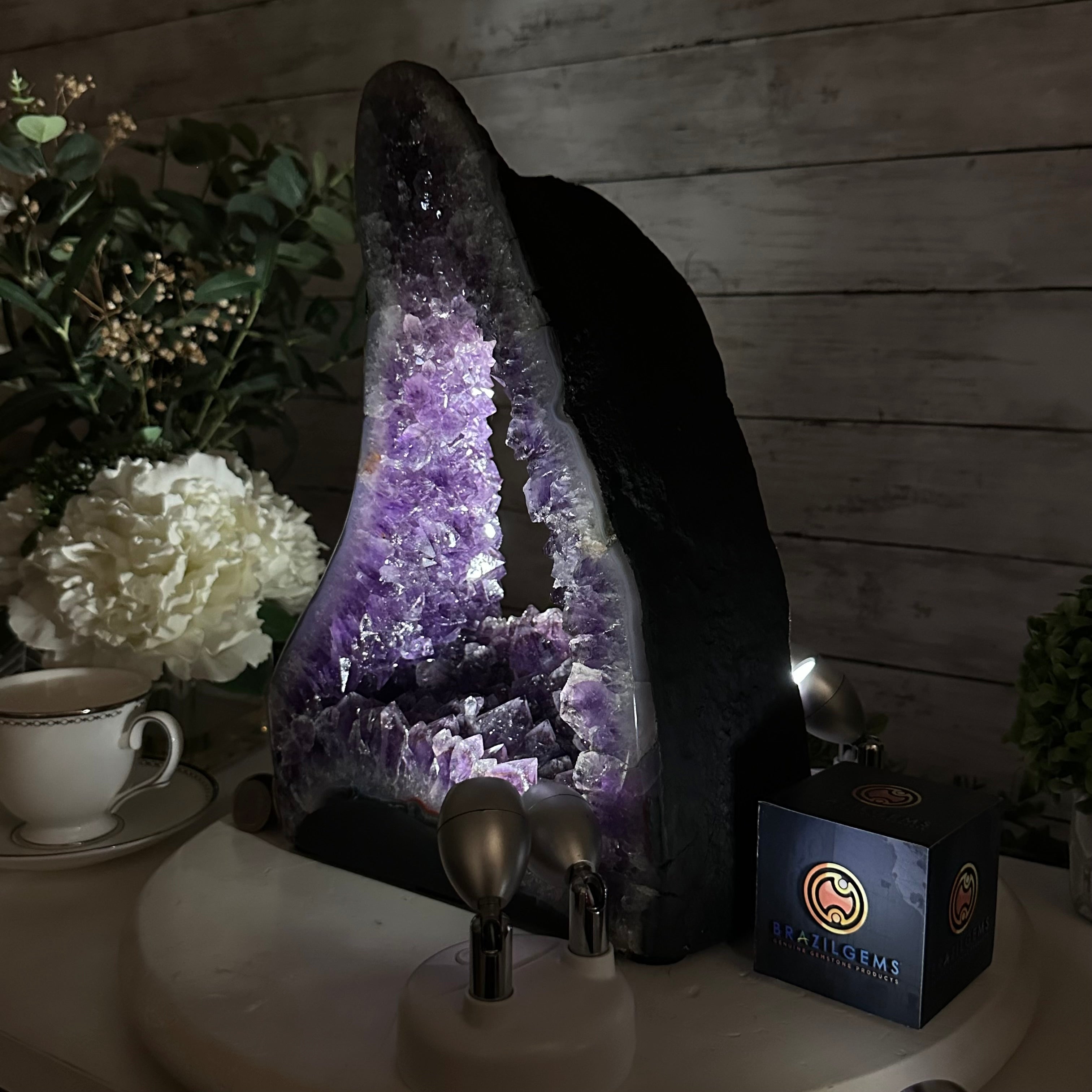 Extra Quality Open 2 - Sided Amethyst Cathedral 19.1 lbs & 13.2"Tall #5605 - 0151 - Brazil GemsBrazil GemsExtra Quality Open 2 - Sided Amethyst Cathedral 19.1 lbs & 13.2"Tall #5605 - 0151Open 2 - Sided Cathedrals5605 - 0151