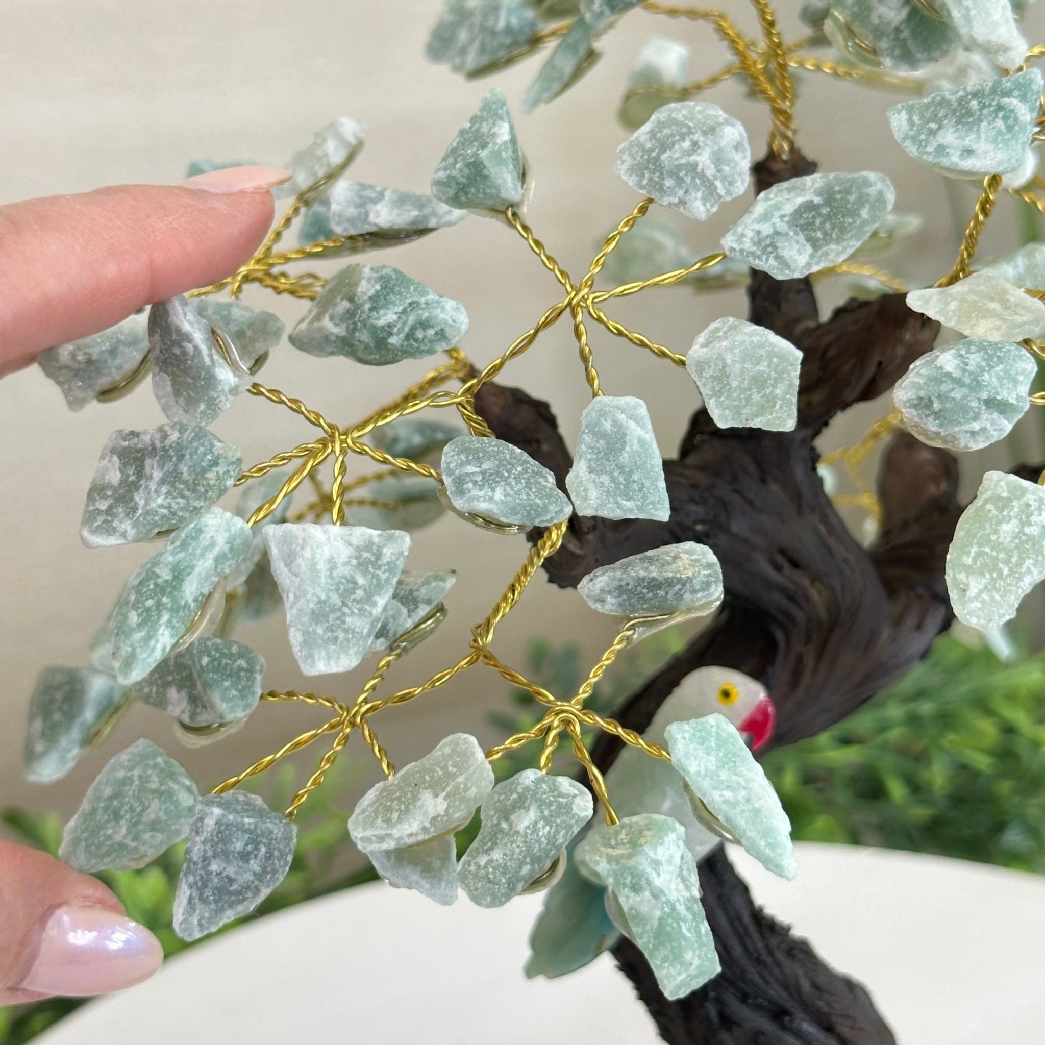 10" Tall Handmade Green Quartz Gemstone Tree, Green Quartz Base with a Crystal Bird #6403GQGQ - 001 - Brazil GemsBrazil Gems10" Tall Handmade Green Quartz Gemstone Tree, Green Quartz Base with a Crystal Bird #6403GQGQ - 001Gemstone Trees6403GQGQ - 001