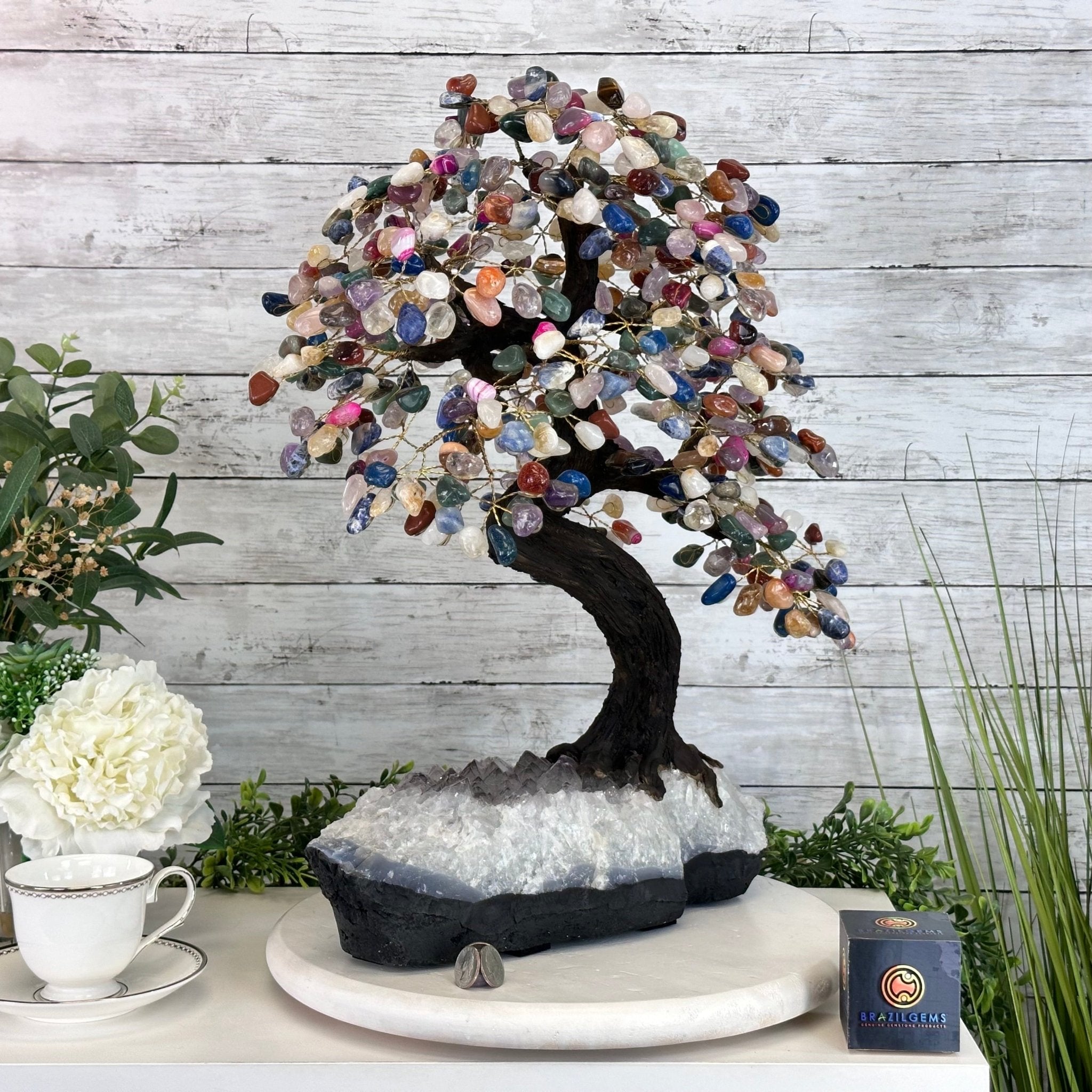 20" Tall Mixed Gems Gemstone Tree on an Amethyst base, 540 gems #5406MG - 011 - Brazil GemsBrazil Gems20" Tall Mixed Gems Gemstone Tree on an Amethyst base, 540 gems #5406MG - 011Gemstone Trees5406MG - 011