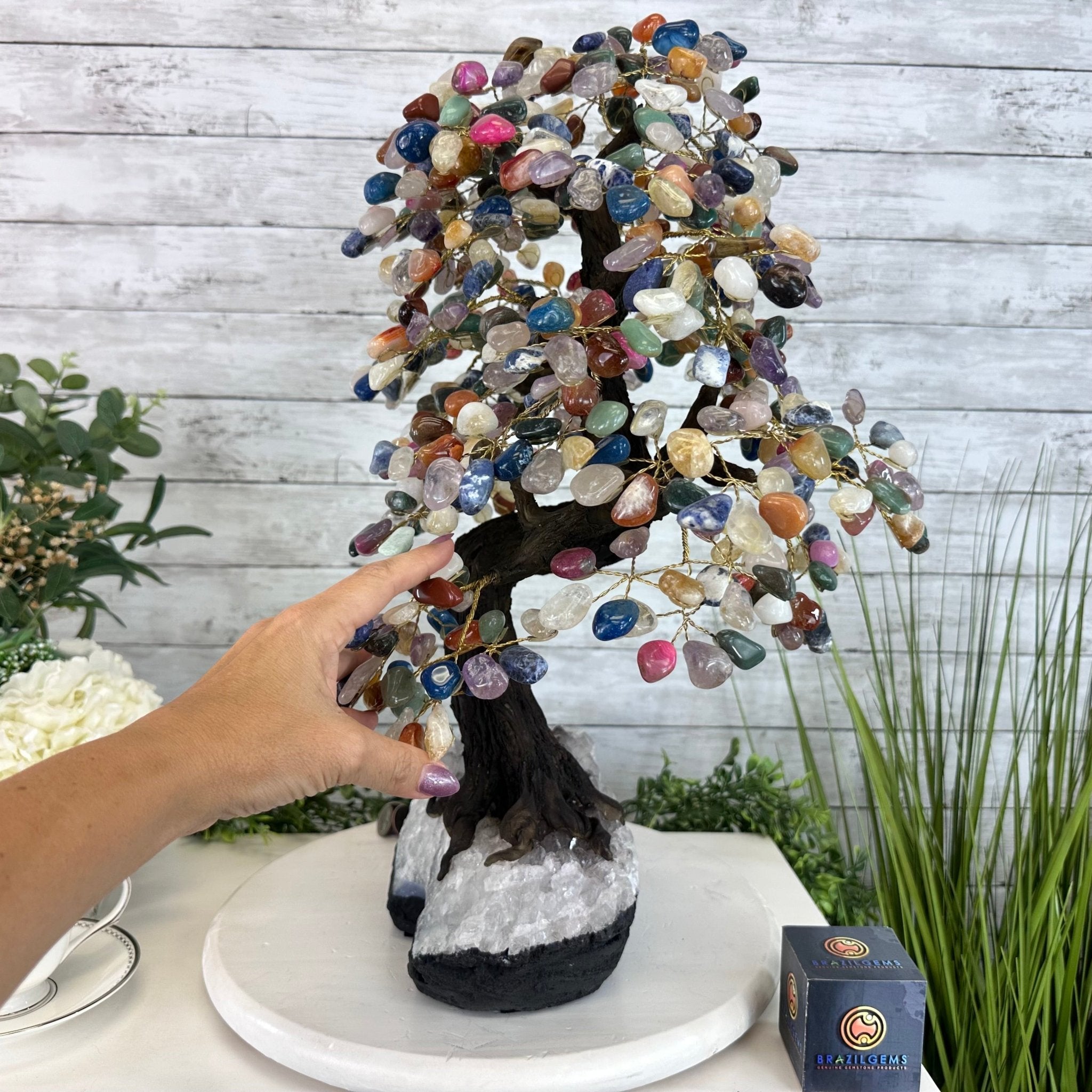 20" Tall Mixed Gems Gemstone Tree on an Amethyst base, 540 gems #5406MG - 011 - Brazil GemsBrazil Gems20" Tall Mixed Gems Gemstone Tree on an Amethyst base, 540 gems #5406MG - 011Gemstone Trees5406MG - 011