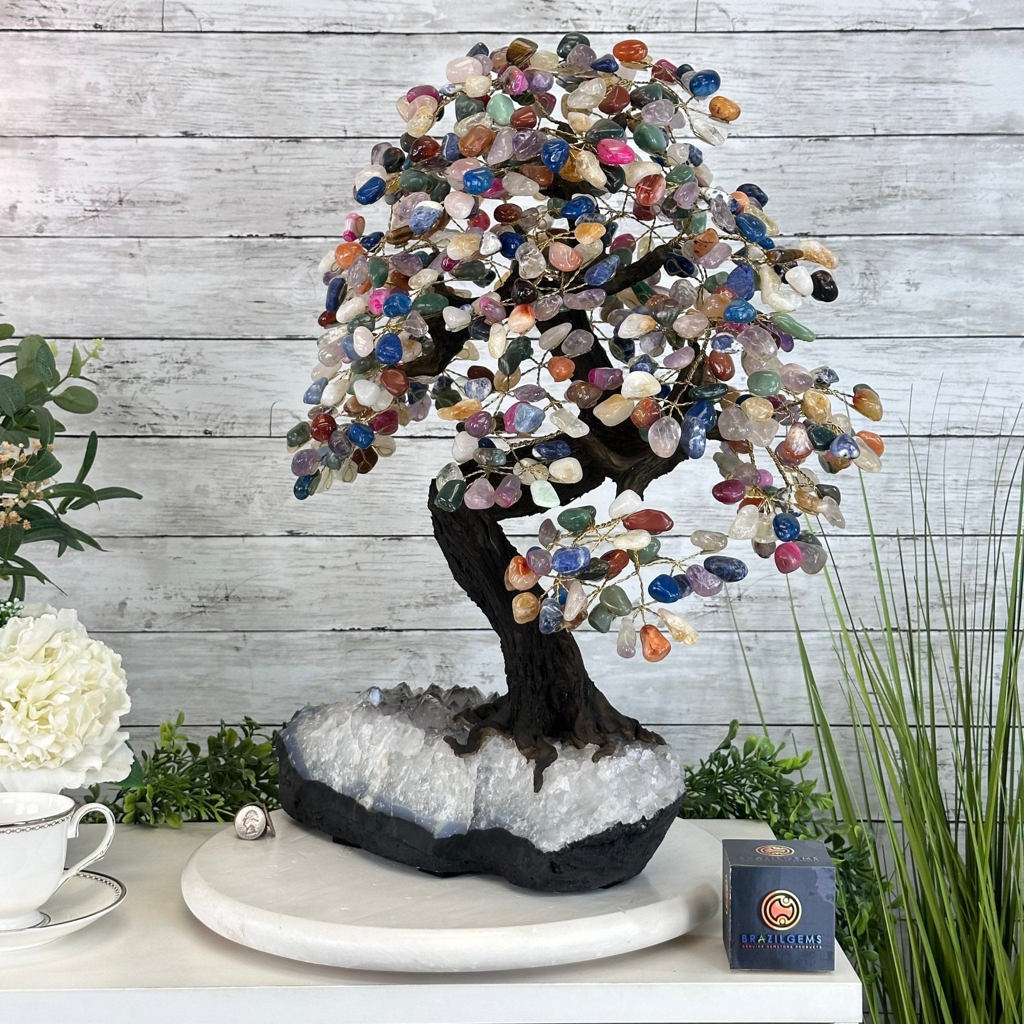 20" Tall Mixed Gems Gemstone Tree on an Amethyst base, 540 gems #5406MG - 011 - Brazil GemsBrazil Gems20" Tall Mixed Gems Gemstone Tree on an Amethyst base, 540 gems #5406MG - 011Gemstone Trees5406MG - 011