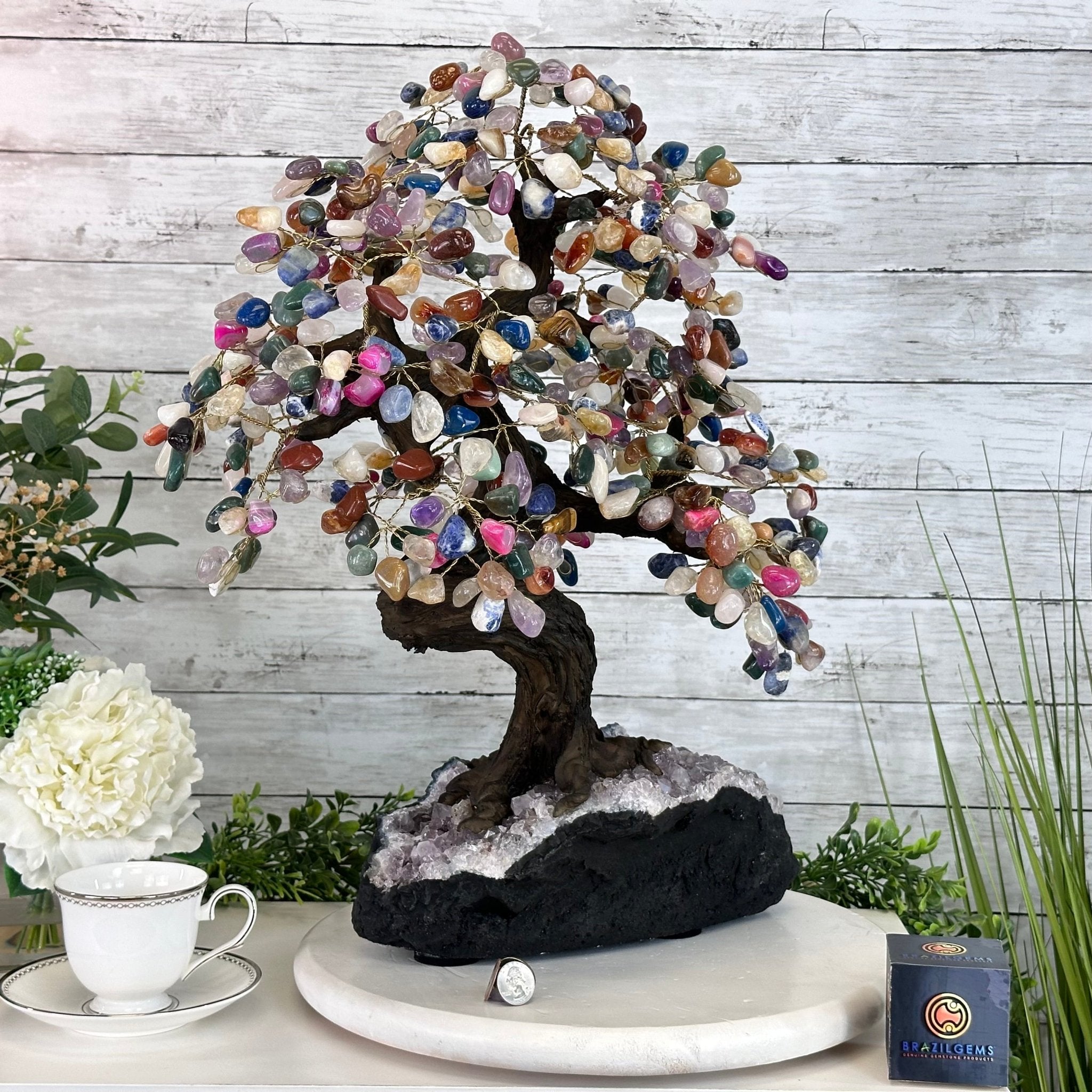 20" Tall Mixed Gems Gemstone Tree on an Amethyst base, 540 gems #5406MG - 012 - Brazil GemsBrazil Gems20" Tall Mixed Gems Gemstone Tree on an Amethyst base, 540 gems #5406MG - 012Gemstone Trees5406MG - 012