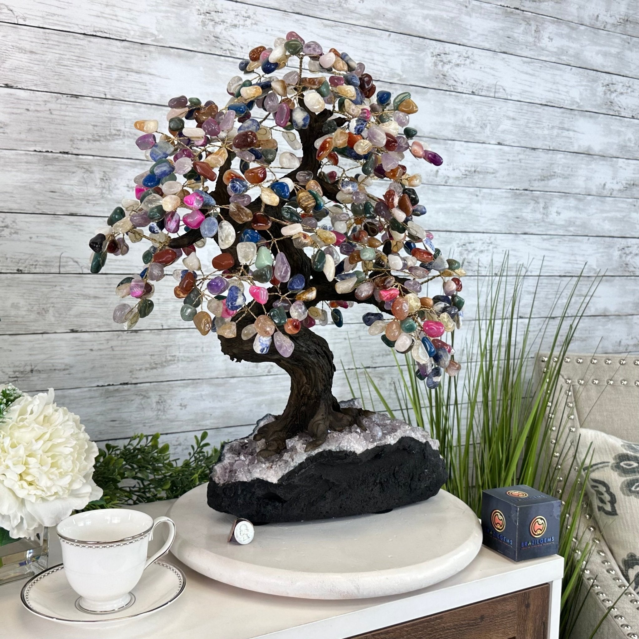 20" Tall Mixed Gems Gemstone Tree on an Amethyst base, 540 gems #5406MG - 012 - Brazil GemsBrazil Gems20" Tall Mixed Gems Gemstone Tree on an Amethyst base, 540 gems #5406MG - 012Gemstone Trees5406MG - 012