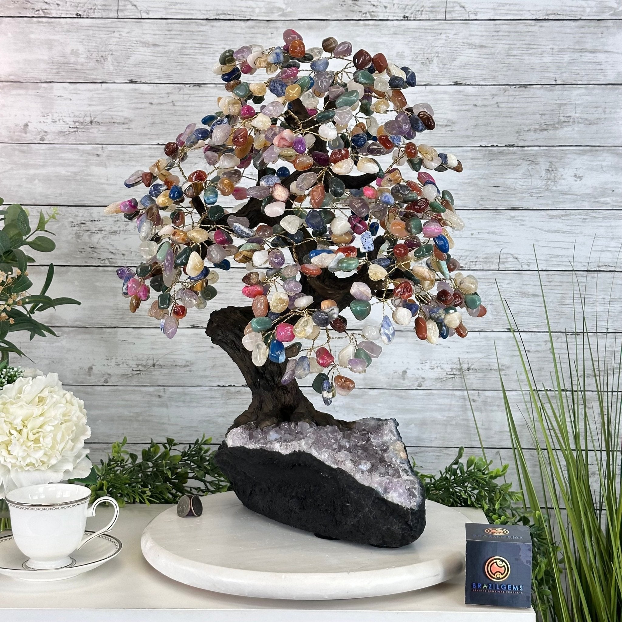 20" Tall Mixed Gems Gemstone Tree on an Amethyst base, 540 gems #5406MG - 012 - Brazil GemsBrazil Gems20" Tall Mixed Gems Gemstone Tree on an Amethyst base, 540 gems #5406MG - 012Gemstone Trees5406MG - 012