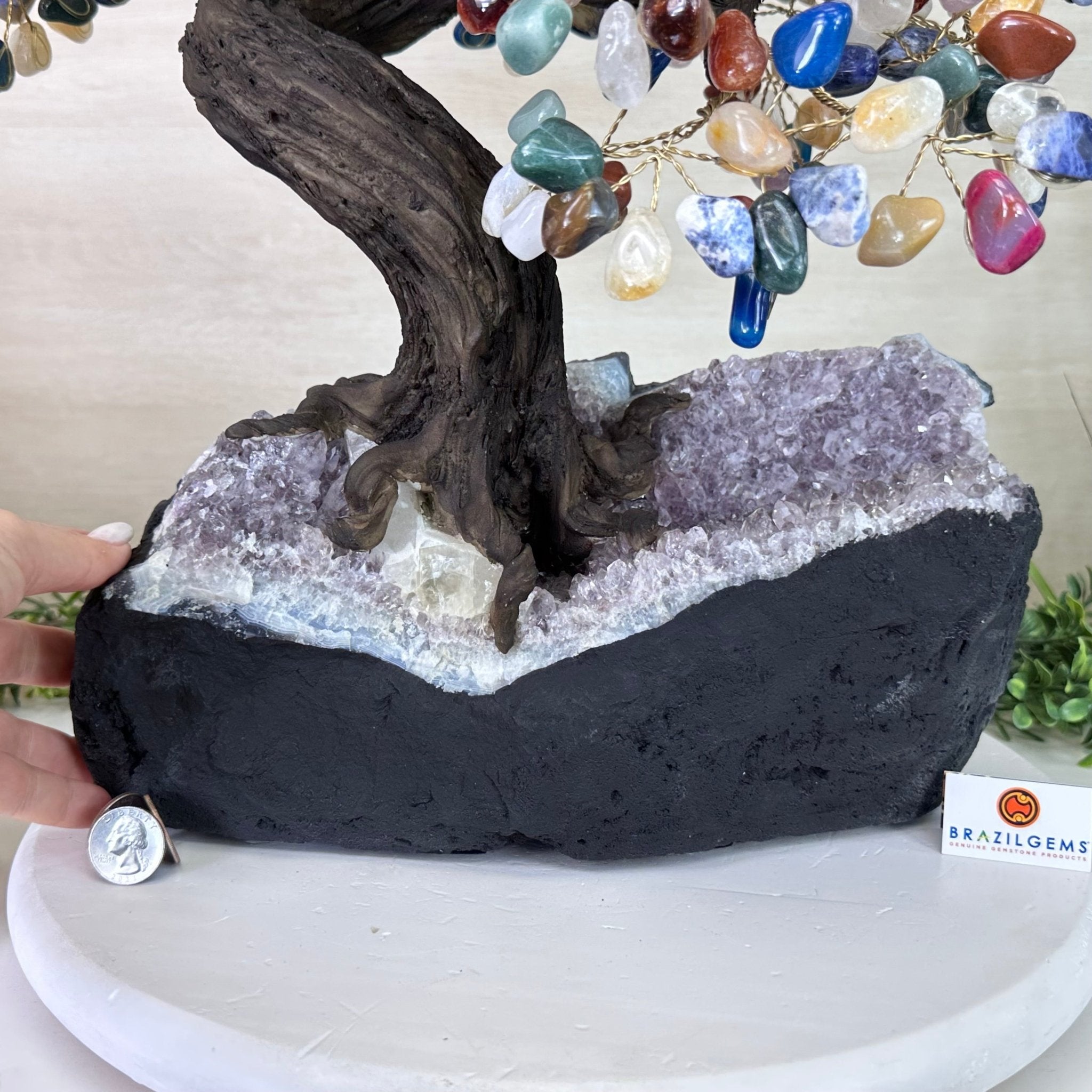 21.5" Tall Mixed Gems Gemstone Tree on an Amethyst base, 540 gems #5406MG - 014 - Brazil GemsBrazil Gems21.5" Tall Mixed Gems Gemstone Tree on an Amethyst base, 540 gems #5406MG - 014Gemstone Trees5406MG - 014