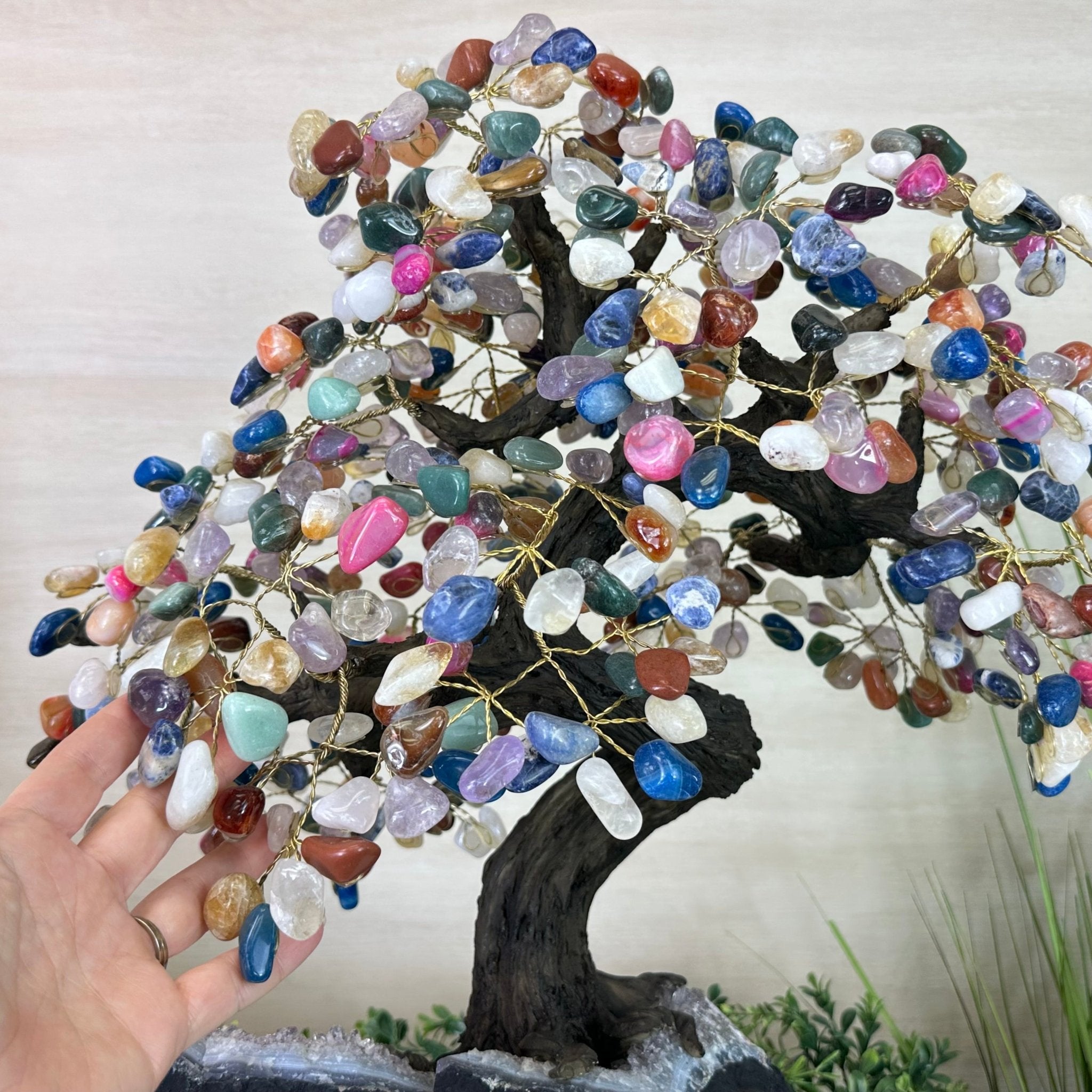 21.5" Tall Mixed Gems Gemstone Tree on an Amethyst base, 540 gems #5406MG - 014 - Brazil GemsBrazil Gems21.5" Tall Mixed Gems Gemstone Tree on an Amethyst base, 540 gems #5406MG - 014Gemstone Trees5406MG - 014