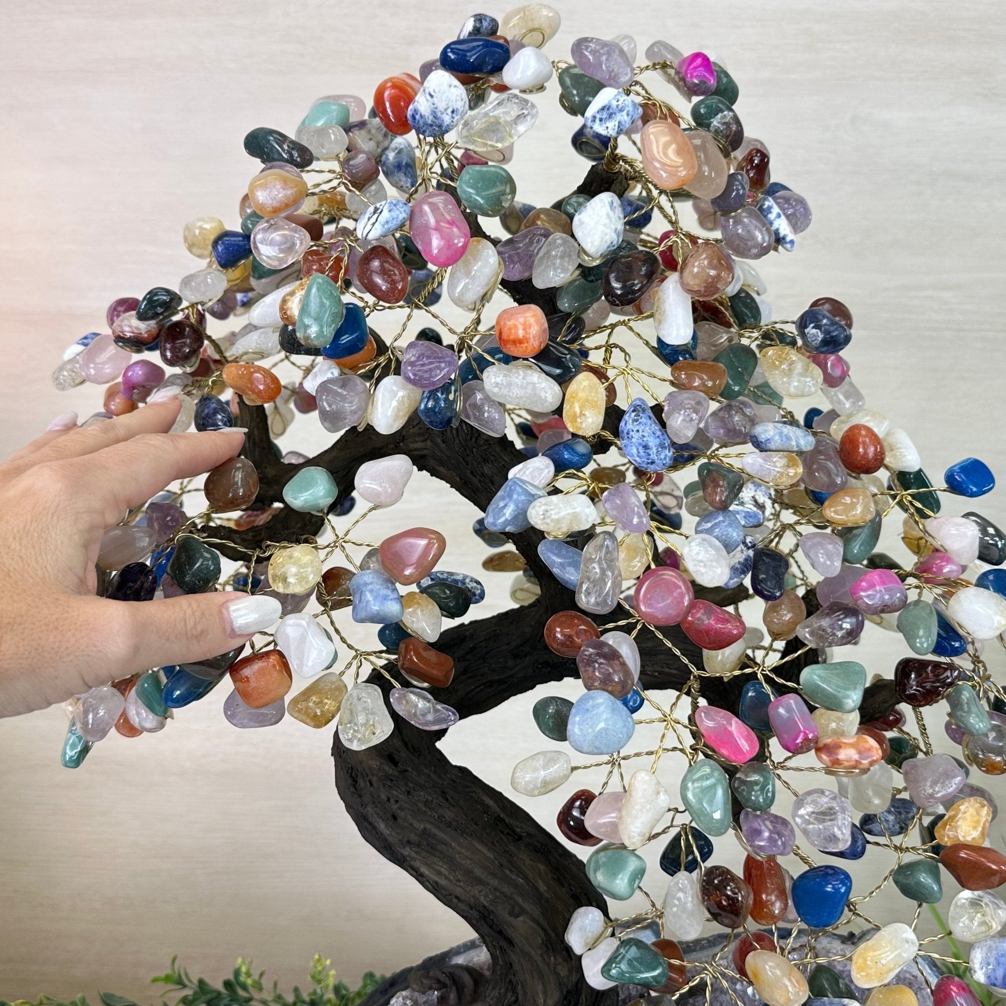 21.5" Tall Mixed Gems Gemstone Tree on an Amethyst base, 540 gems #5406MG - 014 - Brazil GemsBrazil Gems21.5" Tall Mixed Gems Gemstone Tree on an Amethyst base, 540 gems #5406MG - 014Gemstone Trees5406MG - 014