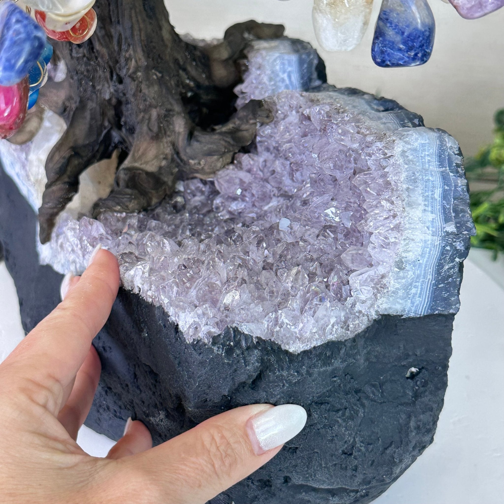 21.5" Tall Mixed Gems Gemstone Tree on an Amethyst base, 540 gems #5406MG - 014 - Brazil GemsBrazil Gems21.5" Tall Mixed Gems Gemstone Tree on an Amethyst base, 540 gems #5406MG - 014Gemstone Trees5406MG - 014