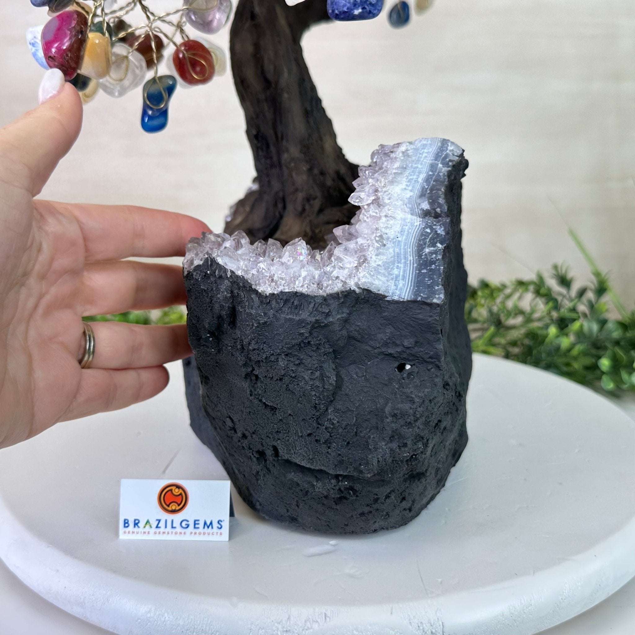 21.5" Tall Mixed Gems Gemstone Tree on an Amethyst base, 540 gems #5406MG - 014 - Brazil GemsBrazil Gems21.5" Tall Mixed Gems Gemstone Tree on an Amethyst base, 540 gems #5406MG - 014Gemstone Trees5406MG - 014