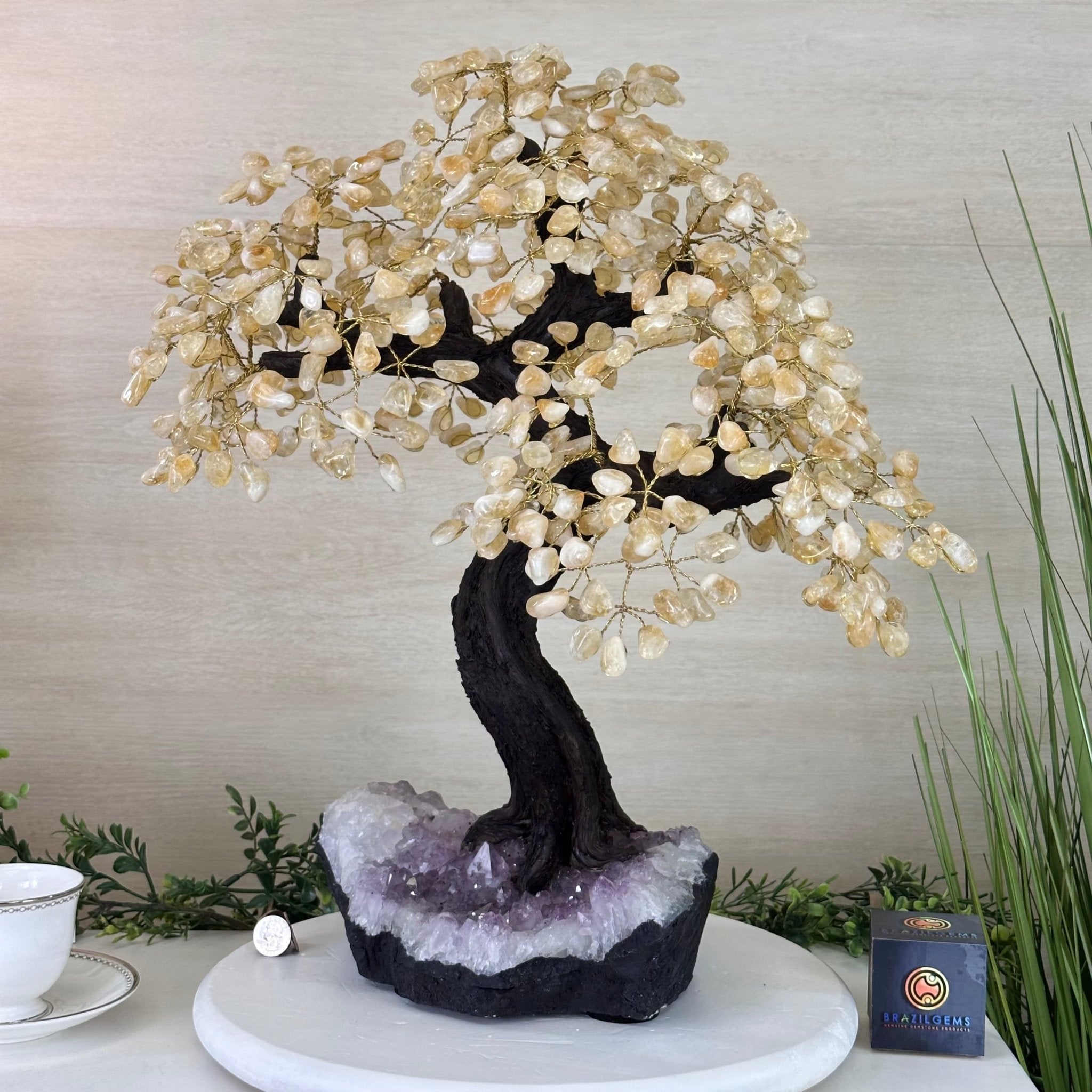 21.75" Tall Citrine Gemstone Tree on an Amethyst Base, 540 gems #5406CI - 022 - Brazil GemsBrazil Gems21.75" Tall Citrine Gemstone Tree on an Amethyst Base, 540 gems #5406CI - 022Gemstone Trees5406CI - 022