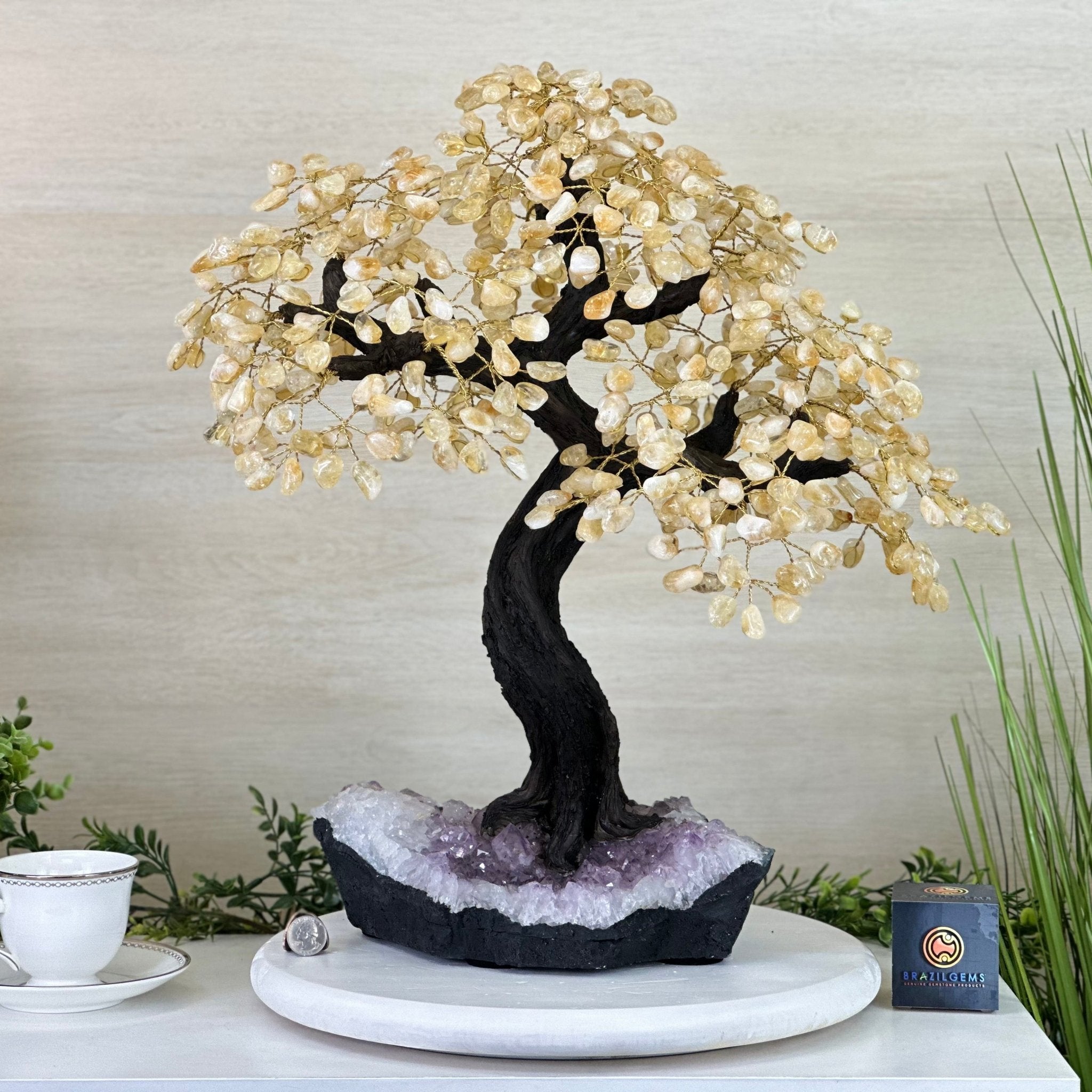 21.75" Tall Citrine Gemstone Tree on an Amethyst Base, 540 gems #5406CI - 022 - Brazil GemsBrazil Gems21.75" Tall Citrine Gemstone Tree on an Amethyst Base, 540 gems #5406CI - 022Gemstone Trees5406CI - 022