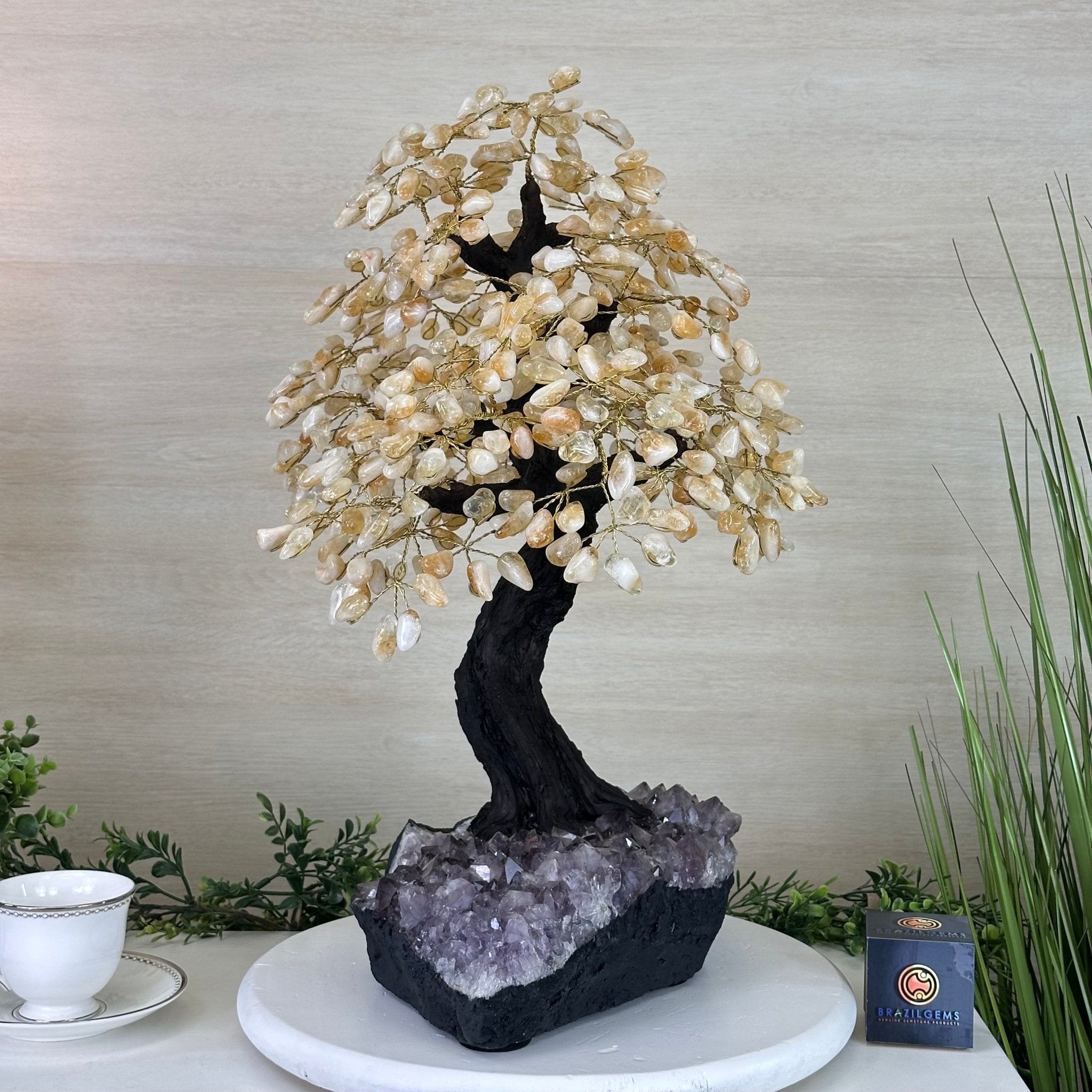 21.75" Tall Citrine Gemstone Tree on an Amethyst Base, 540 gems #5406CI - 024 - Brazil GemsBrazil Gems21.75" Tall Citrine Gemstone Tree on an Amethyst Base, 540 gems #5406CI - 024Gemstone Trees5406CI - 024