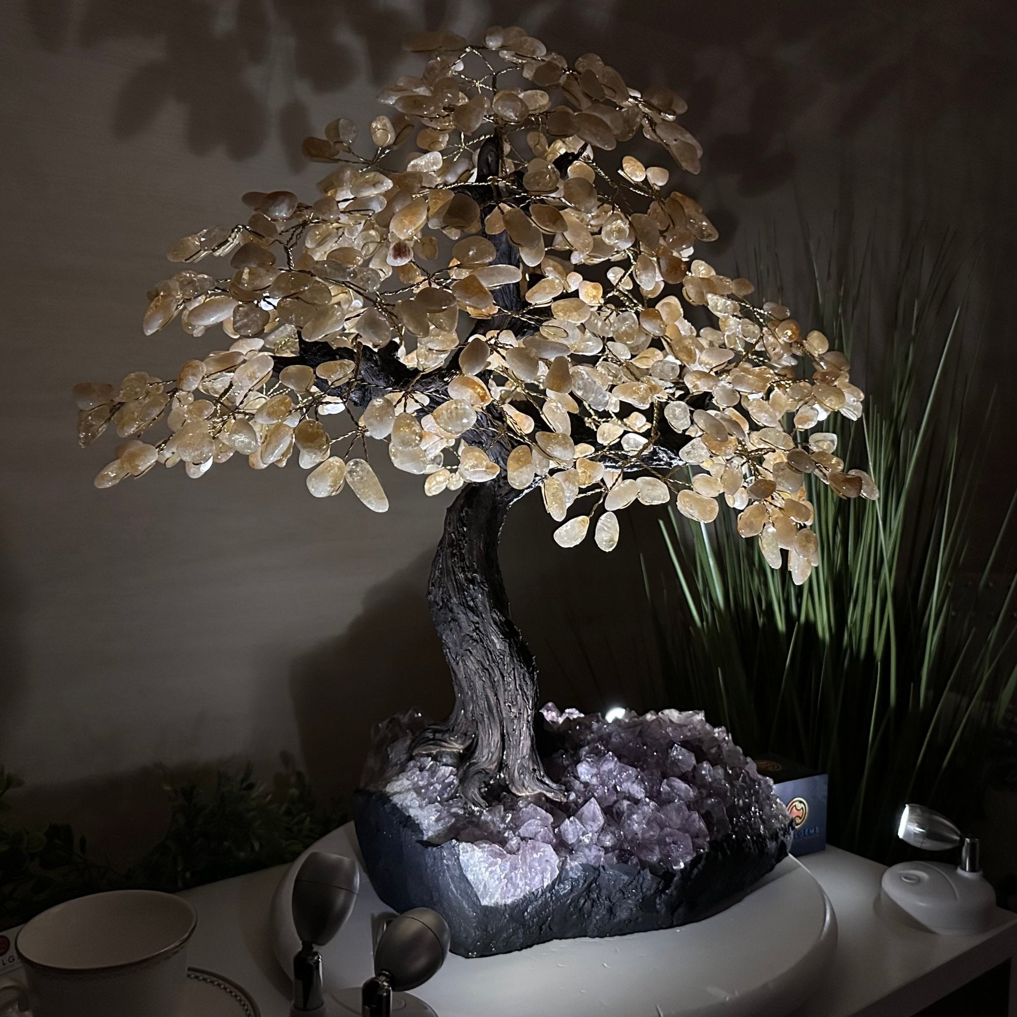 21.75" Tall Citrine Gemstone Tree on an Amethyst Base, 540 gems #5406CI - 024 - Brazil GemsBrazil Gems21.75" Tall Citrine Gemstone Tree on an Amethyst Base, 540 gems #5406CI - 024Gemstone Trees5406CI - 024