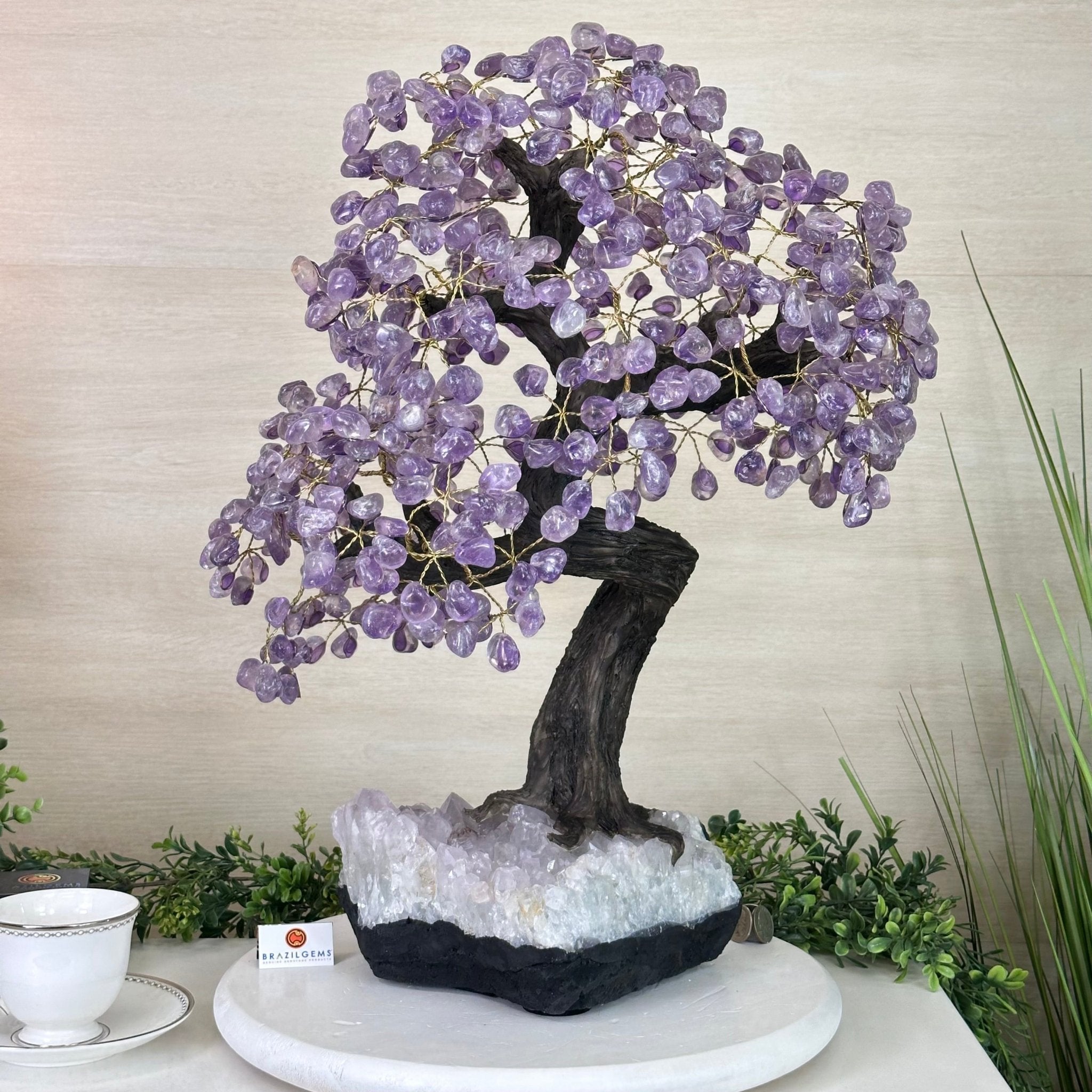 21.8" Tall Amethyst Gemstone Tree on an Amethyst base, 540 gems #5406AM - 040 - Brazil GemsBrazil Gems21.8" Tall Amethyst Gemstone Tree on an Amethyst base, 540 gems #5406AM - 040Gemstone Trees5406AM - 040