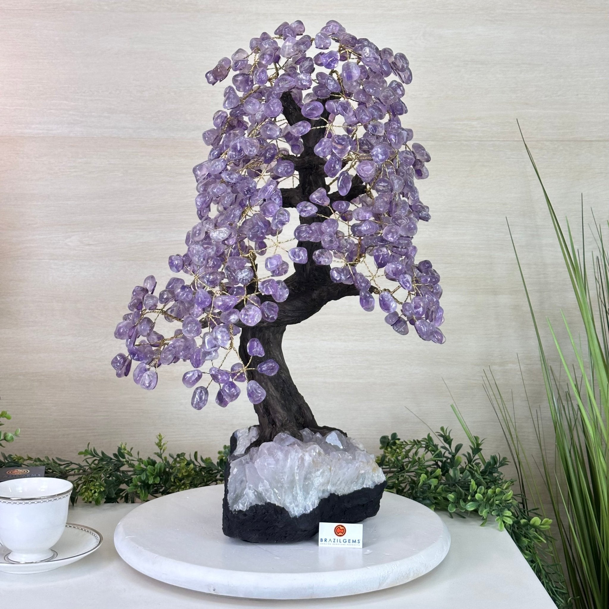 21.8" Tall Amethyst Gemstone Tree on an Amethyst base, 540 gems #5406AM - 040 - Brazil GemsBrazil Gems21.8" Tall Amethyst Gemstone Tree on an Amethyst base, 540 gems #5406AM - 040Gemstone Trees5406AM - 040