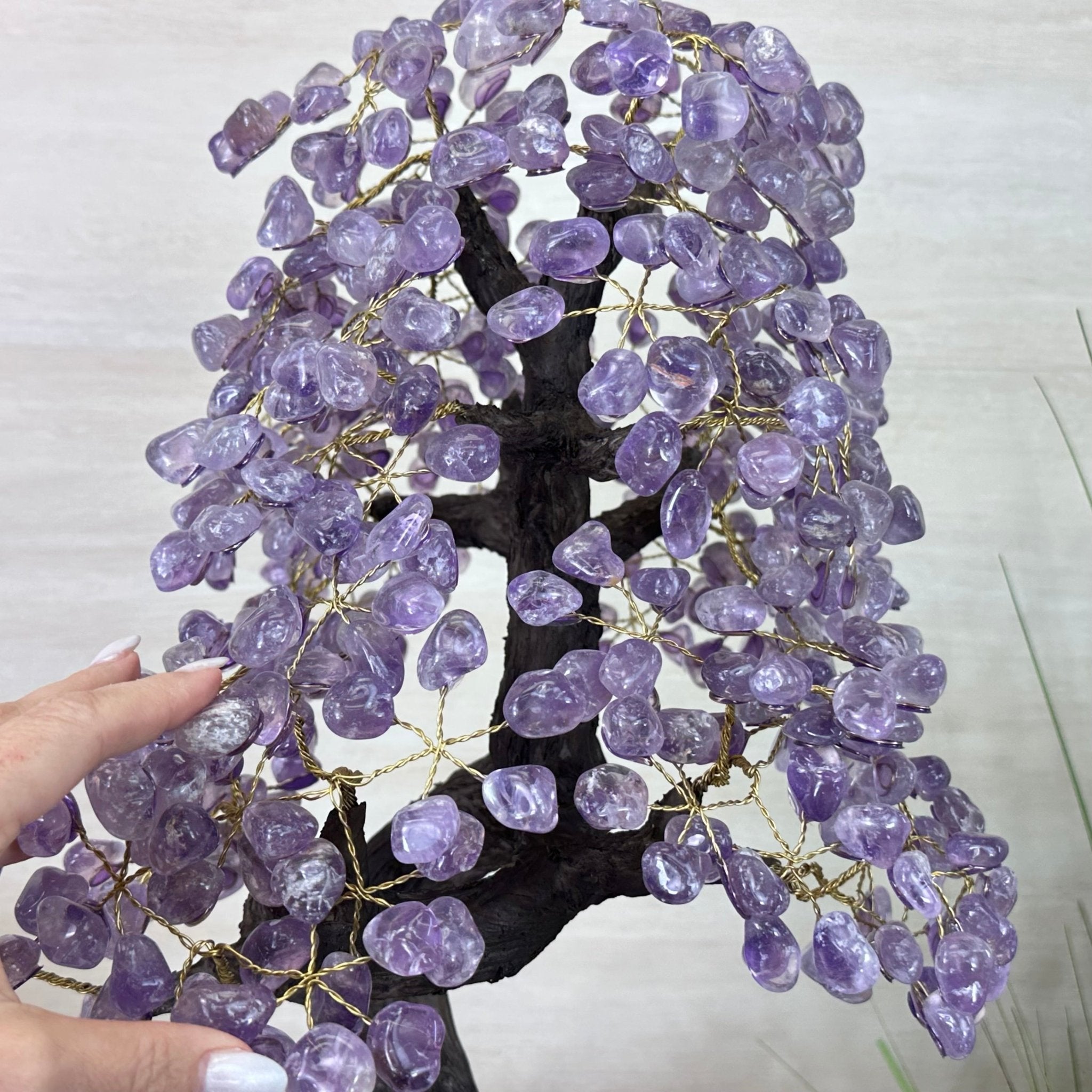 21.8" Tall Amethyst Gemstone Tree on an Amethyst base, 540 gems #5406AM - 040 - Brazil GemsBrazil Gems21.8" Tall Amethyst Gemstone Tree on an Amethyst base, 540 gems #5406AM - 040Gemstone Trees5406AM - 040