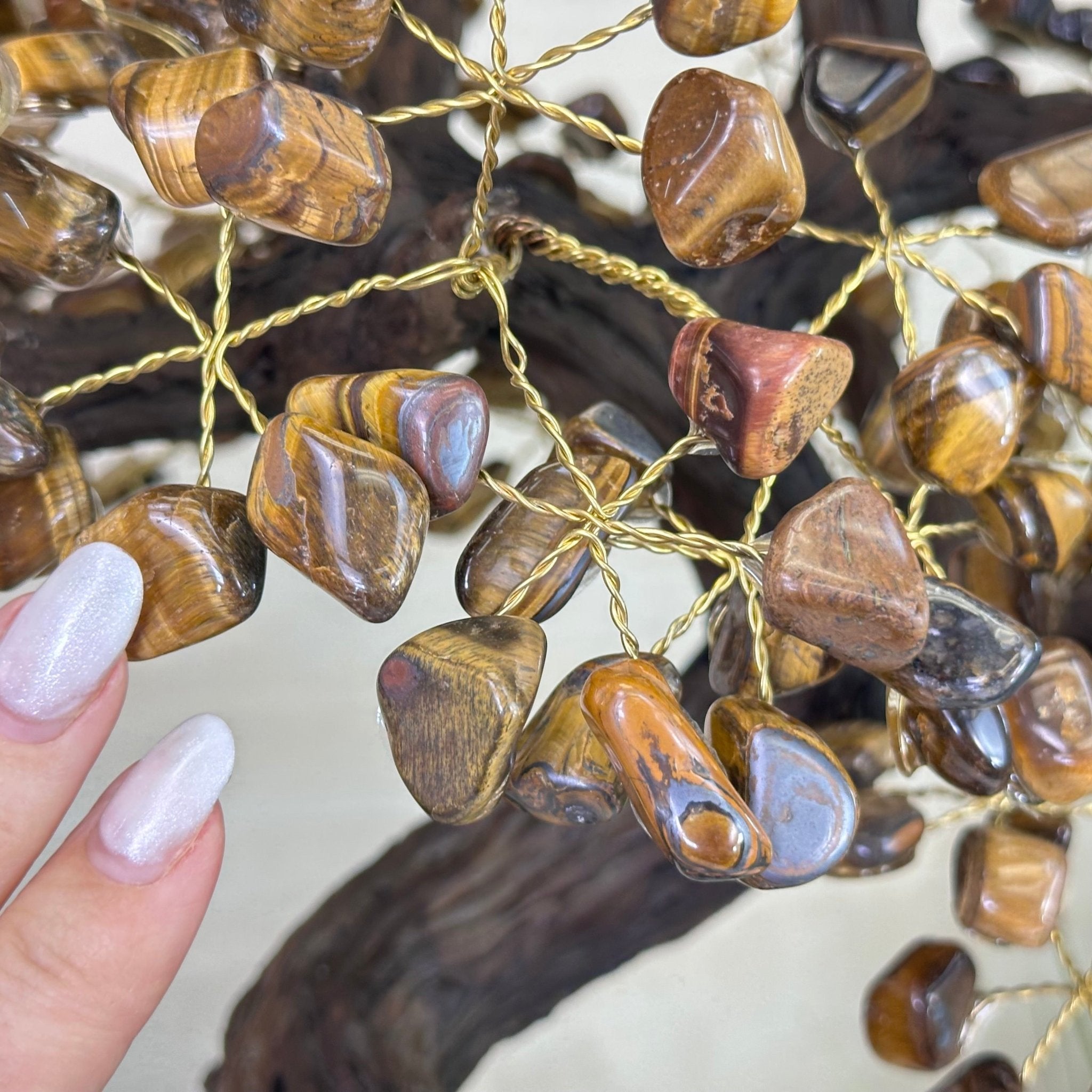 22" Tall Tiger's Eye Gemstone Tree on an Amethyst base, 540 gems #5406TE - 004 - Brazil GemsBrazil Gems22" Tall Tiger's Eye Gemstone Tree on an Amethyst base, 540 gems #5406TE - 004Gemstone Trees5406TE - 004