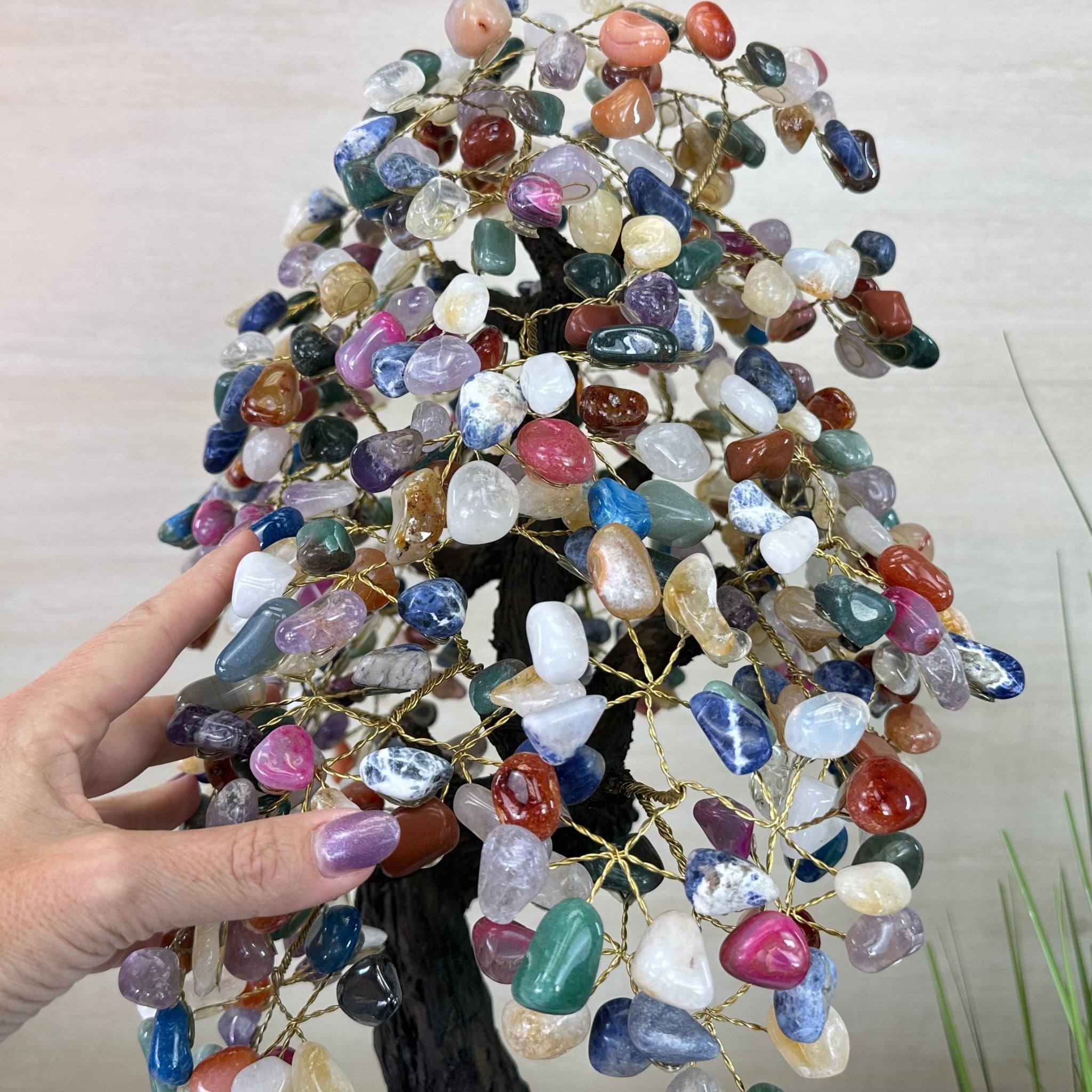 22.1" Tall Mixed Gems Gemstone Tree on an Amethyst base, 540 gems #5406MG - 013 - Brazil GemsBrazil Gems22.1" Tall Mixed Gems Gemstone Tree on an Amethyst base, 540 gems #5406MG - 013Gemstone Trees5406MG - 013