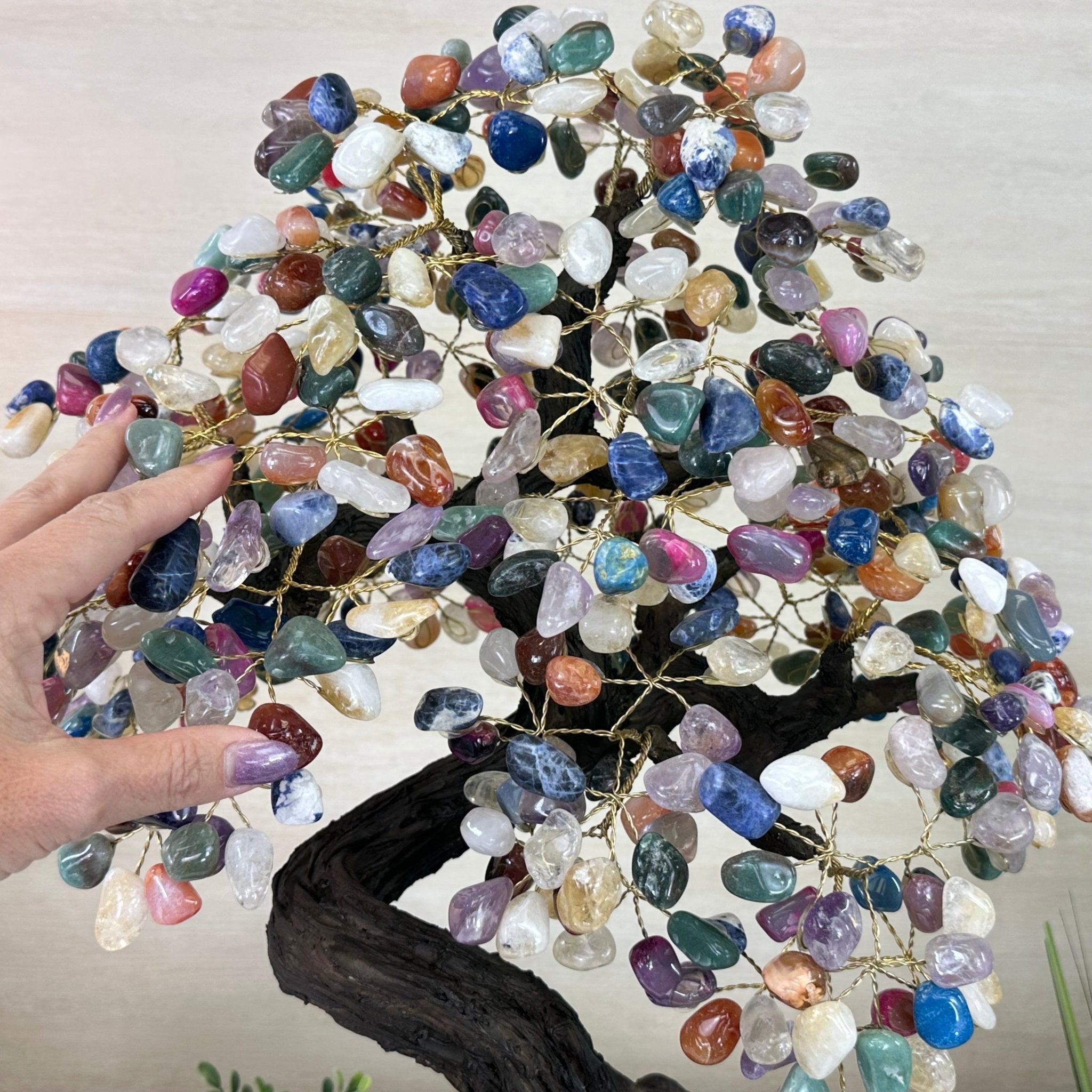 22.1" Tall Mixed Gems Gemstone Tree on an Amethyst base, 540 gems #5406MG - 013 - Brazil GemsBrazil Gems22.1" Tall Mixed Gems Gemstone Tree on an Amethyst base, 540 gems #5406MG - 013Gemstone Trees5406MG - 013