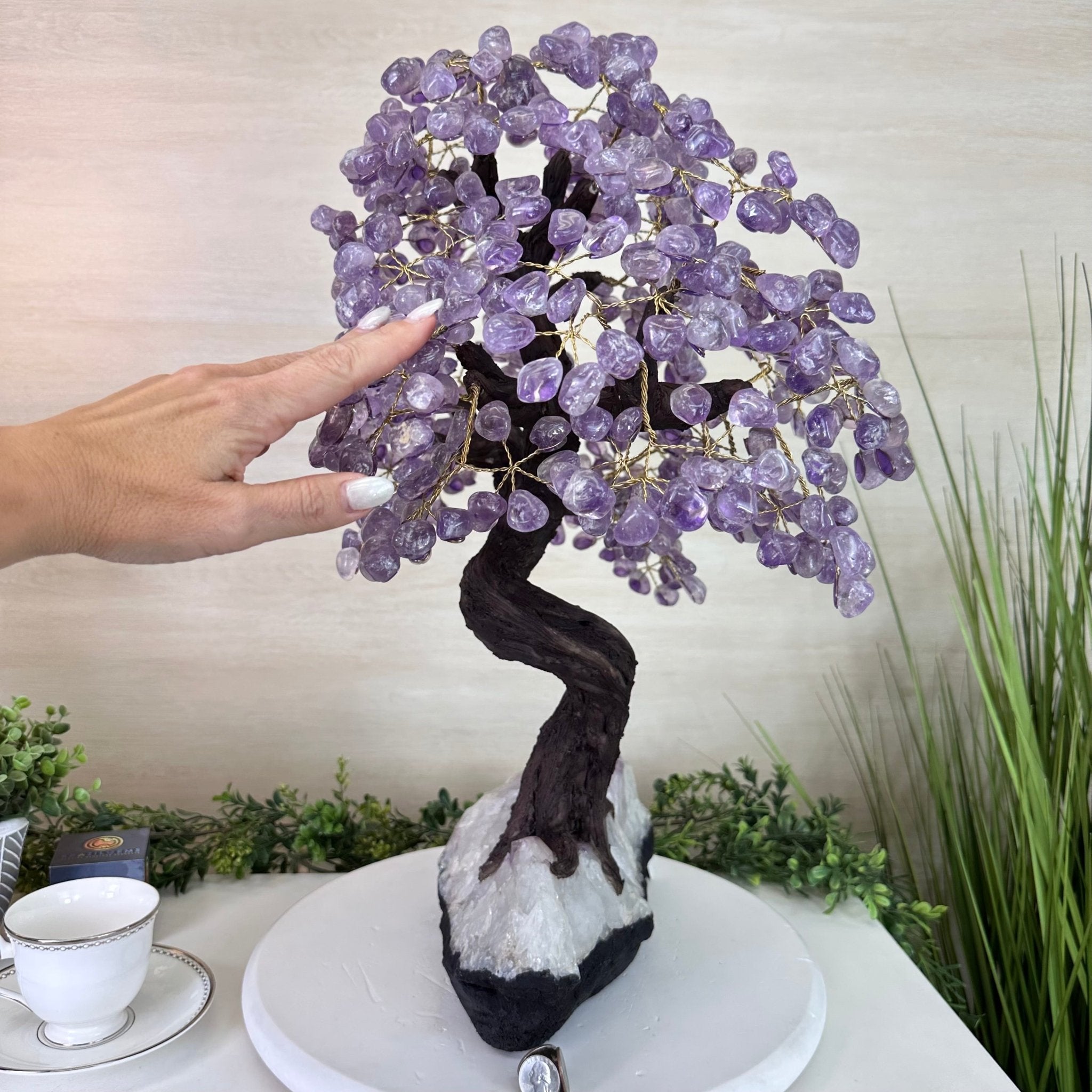 22.5" Tall Amethyst Gemstone Tree on an Amethyst base, 540 gems #5406AM - 044 - Brazil GemsBrazil Gems22.5" Tall Amethyst Gemstone Tree on an Amethyst base, 540 gems #5406AM - 044Gemstone Trees5406AM - 044