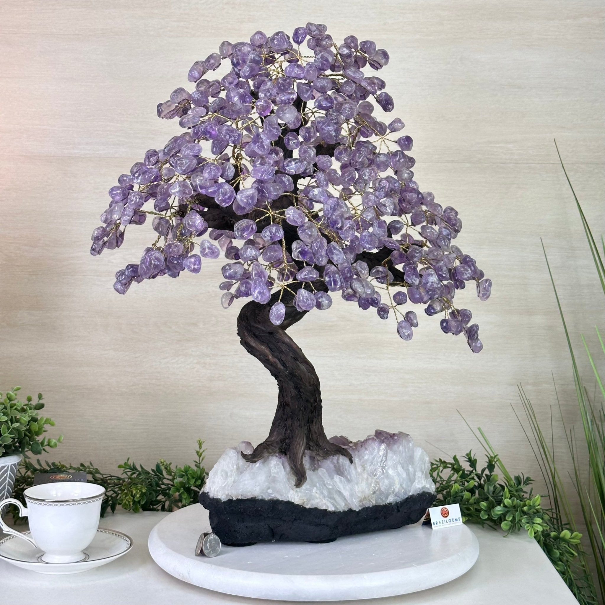 22.5" Tall Amethyst Gemstone Tree on an Amethyst base, 540 gems #5406AM - 044 - Brazil GemsBrazil Gems22.5" Tall Amethyst Gemstone Tree on an Amethyst base, 540 gems #5406AM - 044Gemstone Trees5406AM - 044