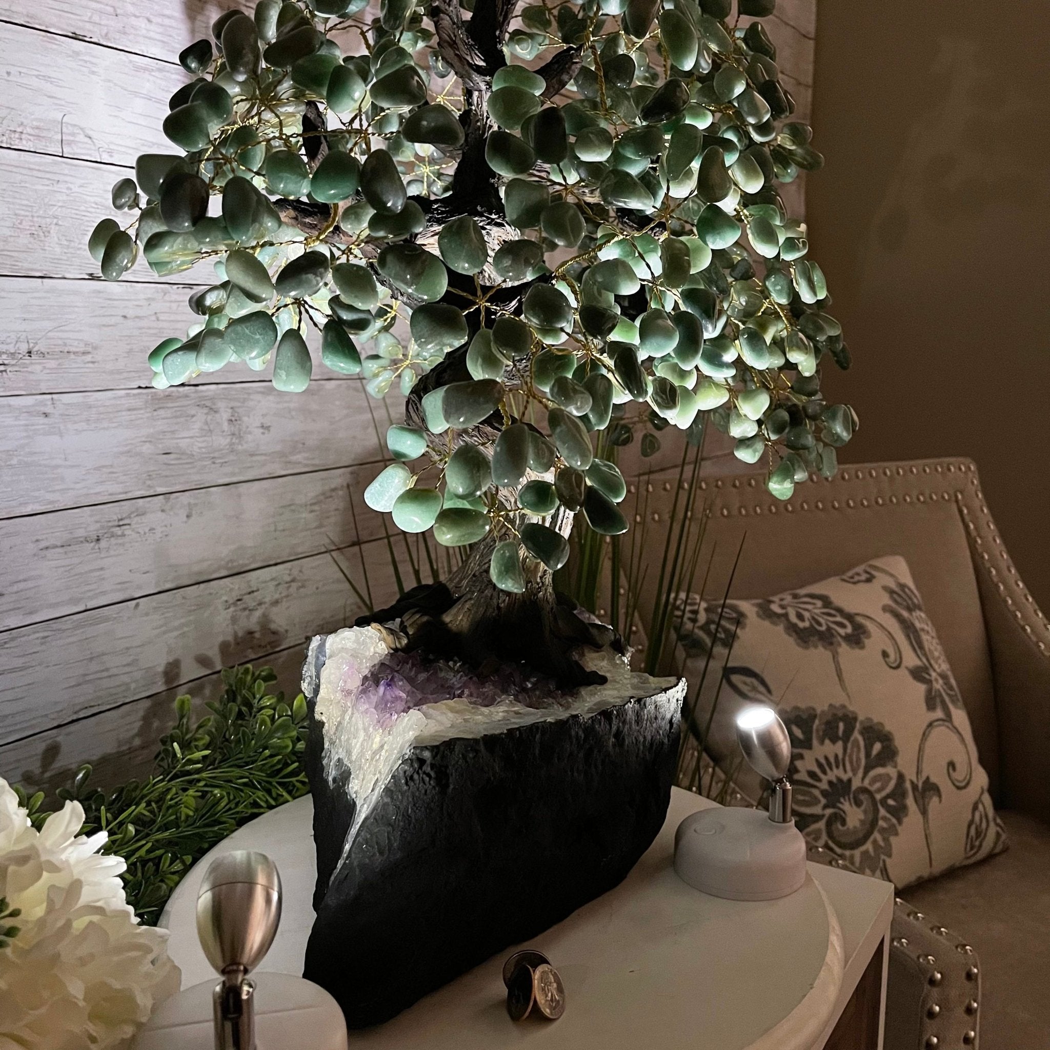 Handmade Green Quartz Gemstone Tree 25
