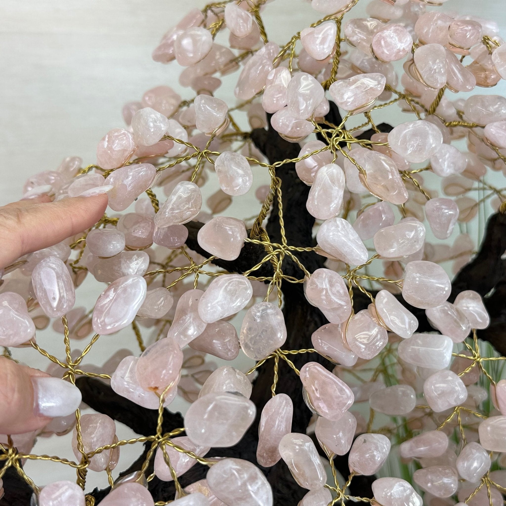 25" Tall Large Rose Quartz Gemstone Tree on an Amethyst Base, 720 gems #5407RQ - 016 - Brazil GemsBrazil Gems25" Tall Large Rose Quartz Gemstone Tree on an Amethyst Base, 720 gems #5407RQ - 016Gemstone Trees5407RQ - 016