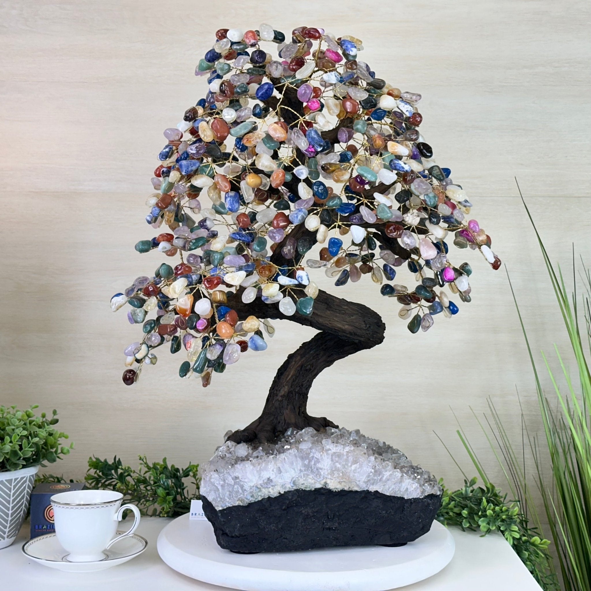 25.5" Tall Large Mixed Gems Gemstone Tree on an Amethyst Base, 720 gems #5407MG - 007 - Brazil GemsBrazil Gems25.5" Tall Large Mixed Gems Gemstone Tree on an Amethyst Base, 720 gems #5407MG - 007Gemstone Trees5407MG - 007