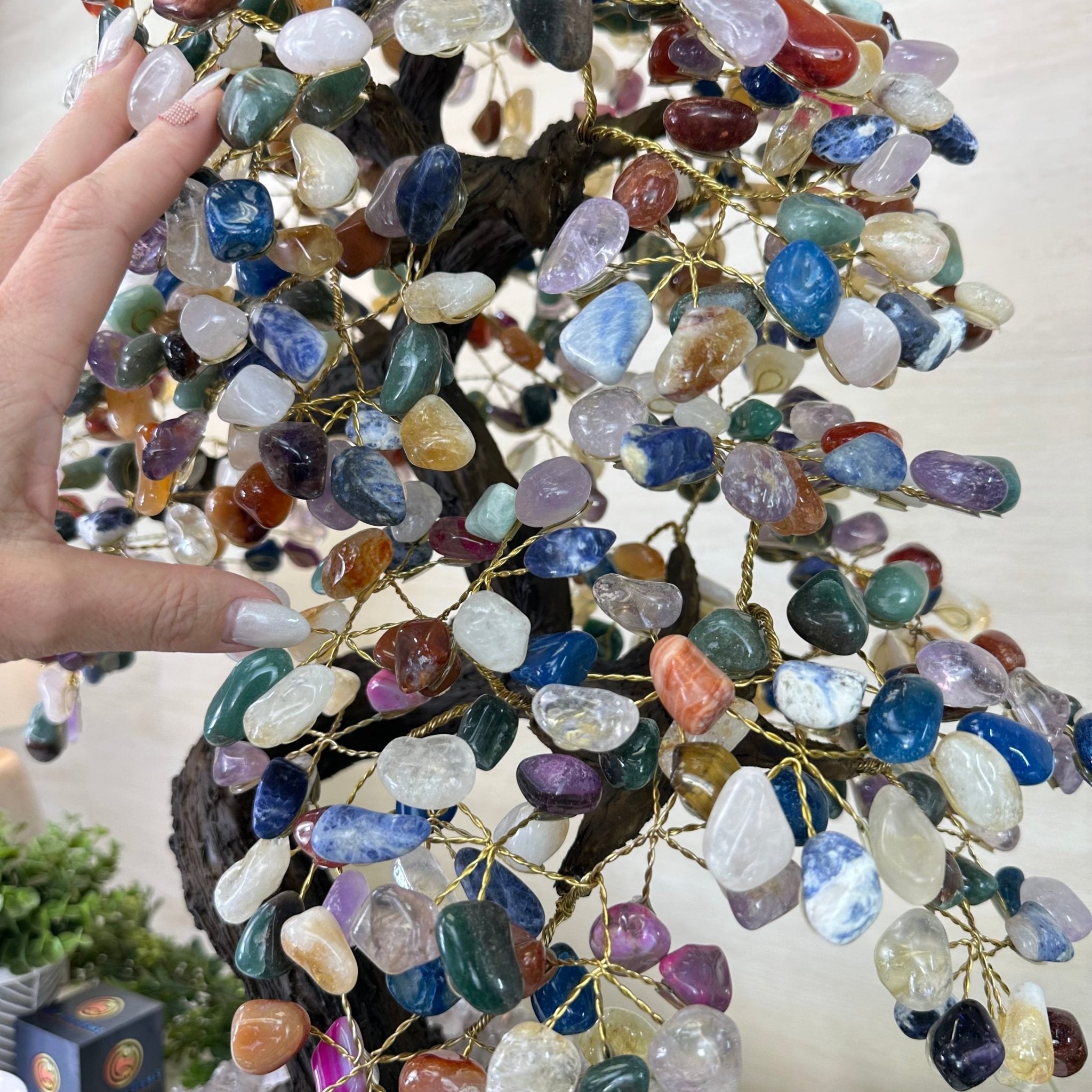 25.5" Tall Large Mixed Gems Gemstone Tree on an Amethyst Base, 720 gems #5407MG - 007 - Brazil GemsBrazil Gems25.5" Tall Large Mixed Gems Gemstone Tree on an Amethyst Base, 720 gems #5407MG - 007Gemstone Trees5407MG - 007