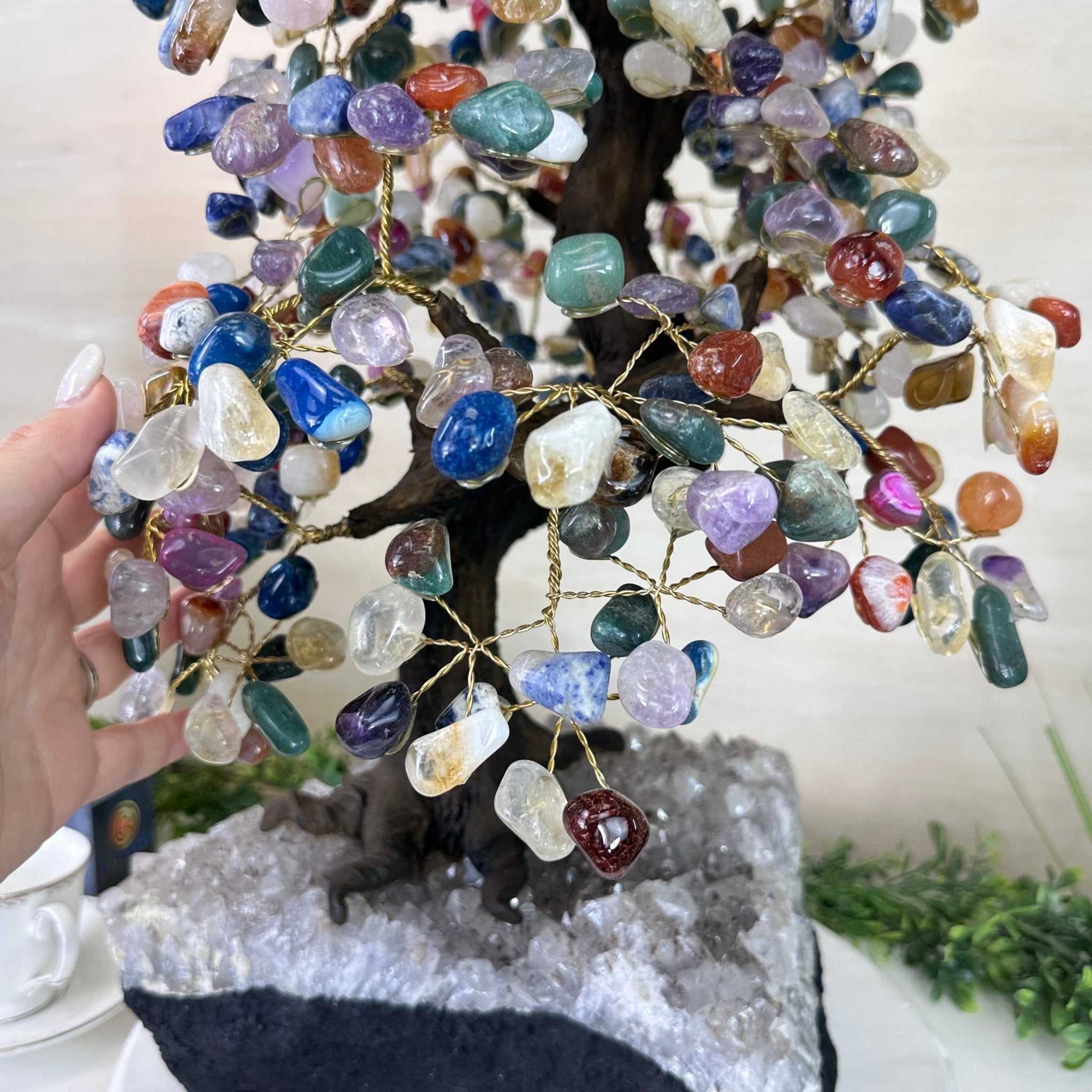 25.5" Tall Large Mixed Gems Gemstone Tree on an Amethyst Base, 720 gems #5407MG - 007 - Brazil GemsBrazil Gems25.5" Tall Large Mixed Gems Gemstone Tree on an Amethyst Base, 720 gems #5407MG - 007Gemstone Trees5407MG - 007