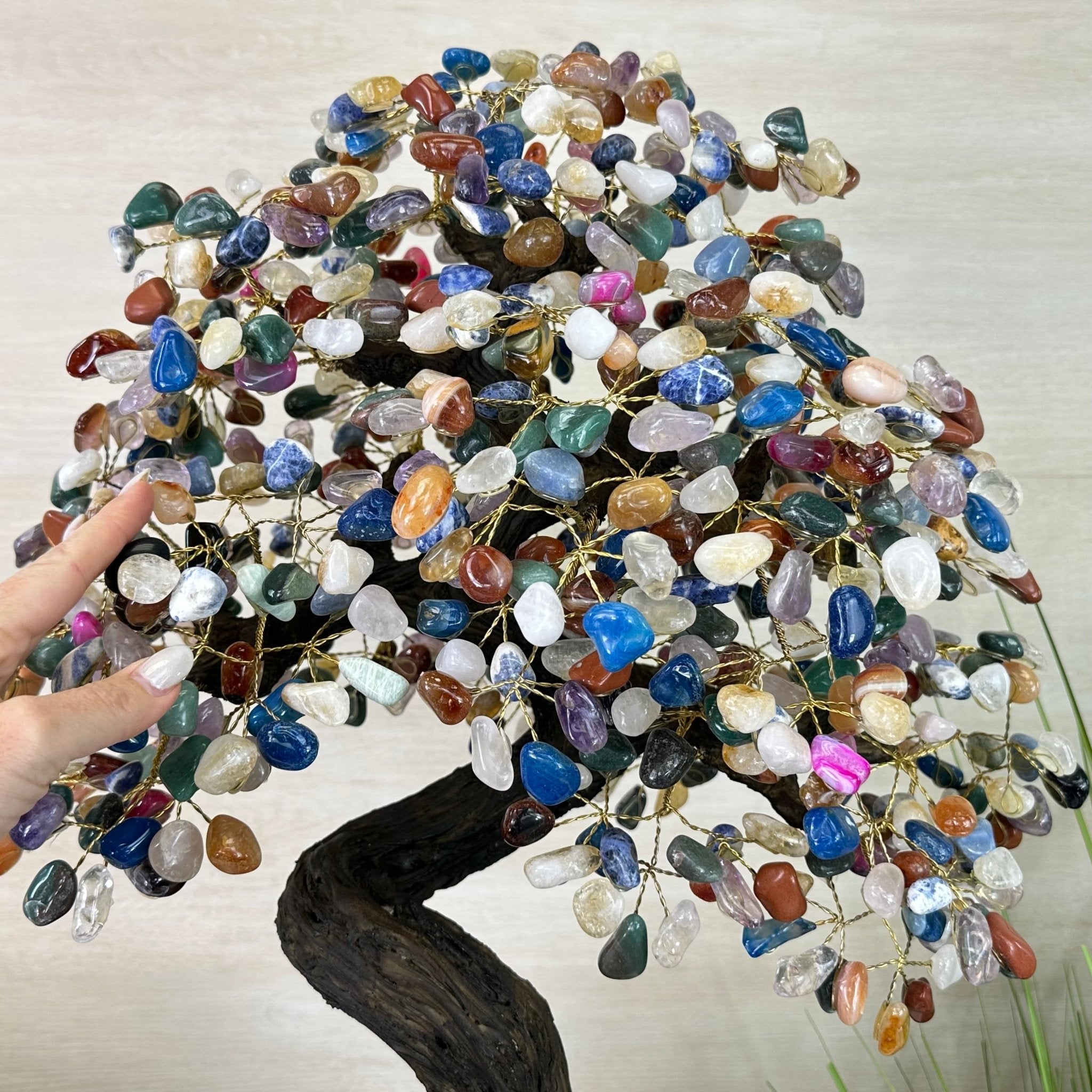 25.5" Tall Large Mixed Gems Gemstone Tree on an Amethyst Base, 720 gems #5407MG - 008 - Brazil GemsBrazil Gems25.5" Tall Large Mixed Gems Gemstone Tree on an Amethyst Base, 720 gems #5407MG - 008Gemstone Trees5407MG - 008