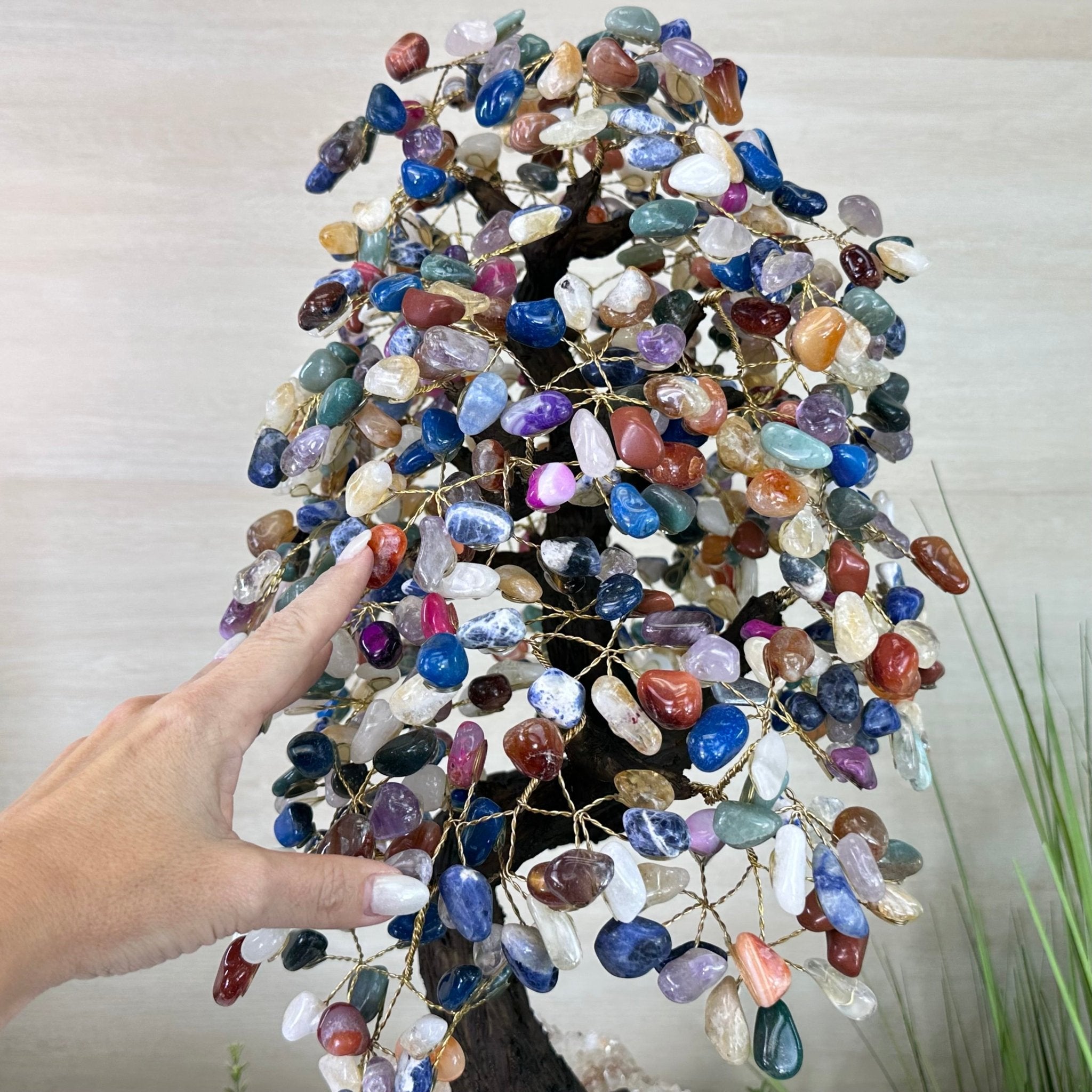 25.75" Tall Large Mixed Gems Gemstone Tree on an Amethyst Base, 720 gems #5407MG - 006 - Brazil GemsBrazil Gems25.75" Tall Large Mixed Gems Gemstone Tree on an Amethyst Base, 720 gems #5407MG - 006Gemstone Trees5407MG - 006