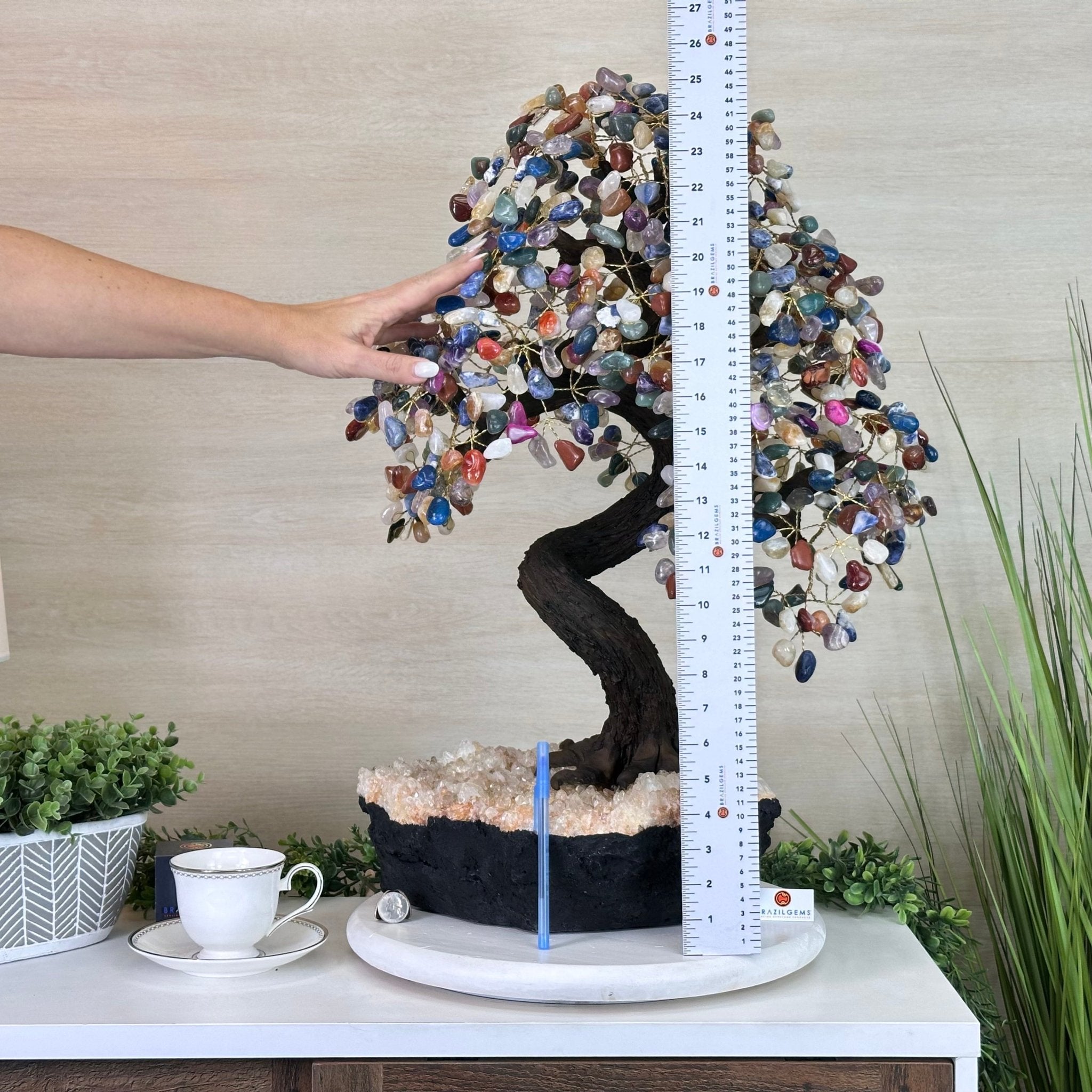 25.75" Tall Large Mixed Gems Gemstone Tree on an Amethyst Base, 720 gems #5407MG - 006 - Brazil GemsBrazil Gems25.75" Tall Large Mixed Gems Gemstone Tree on an Amethyst Base, 720 gems #5407MG - 006Gemstone Trees5407MG - 006