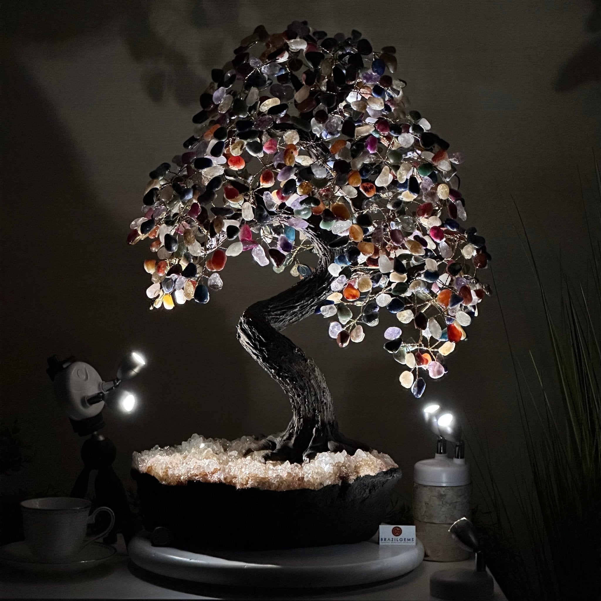 25.75" Tall Large Mixed Gems Gemstone Tree on an Amethyst Base, 720 gems #5407MG - 006 - Brazil GemsBrazil Gems25.75" Tall Large Mixed Gems Gemstone Tree on an Amethyst Base, 720 gems #5407MG - 006Gemstone Trees5407MG - 006