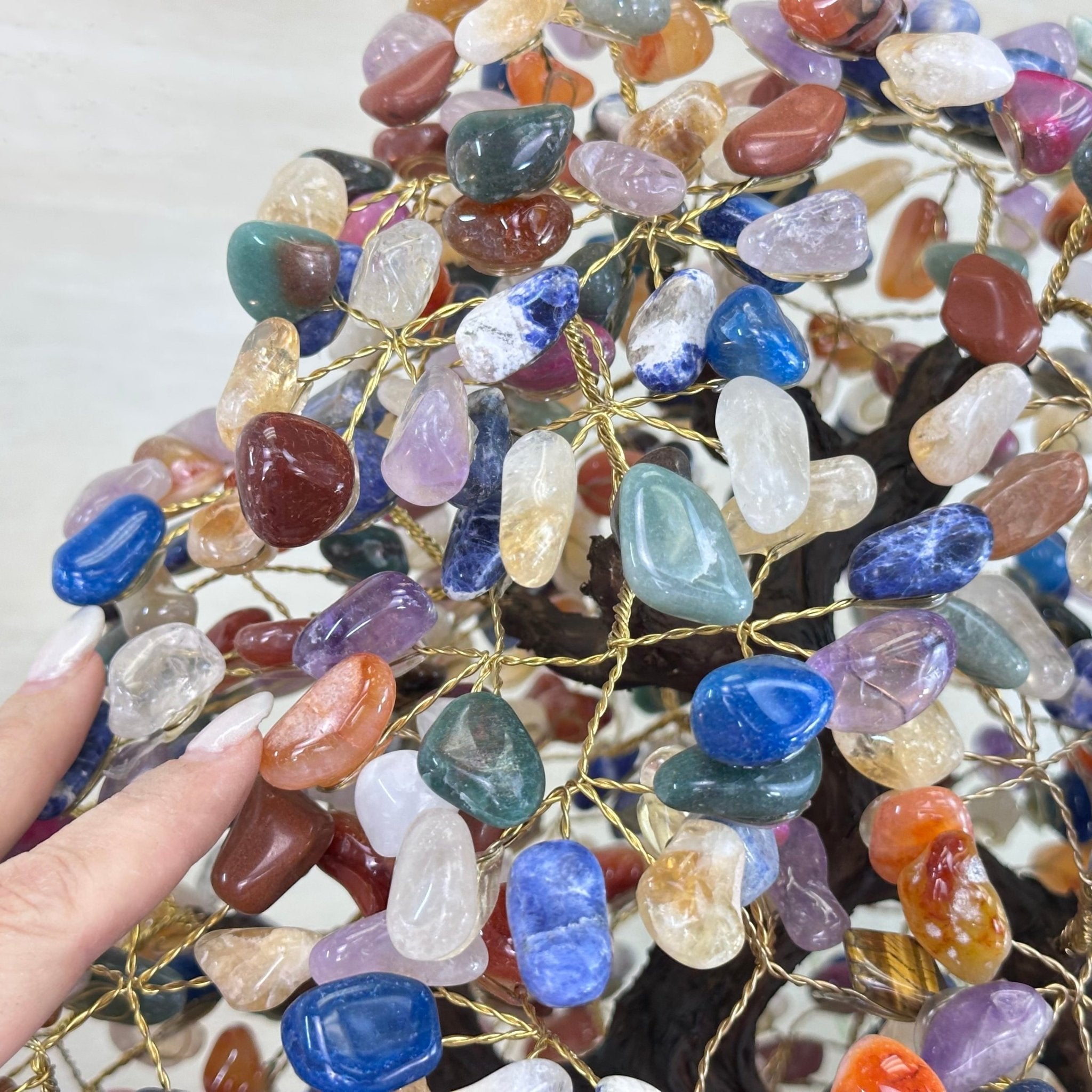 25.75" Tall Large Mixed Gems Gemstone Tree on an Amethyst Base, 720 gems #5407MG - 006 - Brazil GemsBrazil Gems25.75" Tall Large Mixed Gems Gemstone Tree on an Amethyst Base, 720 gems #5407MG - 006Gemstone Trees5407MG - 006