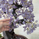 26" Tall Amethyst Gemstone Fountain Tree with Ceramic Bowl, 630 Gem Leaves #5453AMFB - 001 - Brazil GemsBrazil Gems26" Tall Amethyst Gemstone Fountain Tree with Ceramic Bowl, 630 Gem Leaves #5453AMFB - 001Gemstone Trees5453AMFB - 001