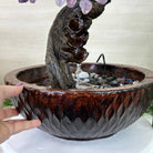 26" Tall Amethyst Gemstone Fountain Tree with Ceramic Bowl, 630 Gem Leaves #5453AMFB - 001 - Brazil GemsBrazil Gems26" Tall Amethyst Gemstone Fountain Tree with Ceramic Bowl, 630 Gem Leaves #5453AMFB - 001Gemstone Trees5453AMFB - 001