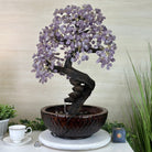 26" Tall Amethyst Gemstone Fountain Tree with Ceramic Bowl, 630 Gem Leaves #5453AMFB - 001 - Brazil GemsBrazil Gems26" Tall Amethyst Gemstone Fountain Tree with Ceramic Bowl, 630 Gem Leaves #5453AMFB - 001Gemstone Trees5453AMFB - 001