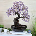 26" Tall Amethyst Gemstone Fountain Tree with Ceramic Bowl, 660 Gem Leaves #5458AMFB - 002 - Brazil GemsBrazil Gems26" Tall Amethyst Gemstone Fountain Tree with Ceramic Bowl, 660 Gem Leaves #5458AMFB - 002Gemstone Trees5458AMFB - 002