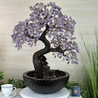 26" Tall Amethyst Gemstone Fountain Tree with Ceramic Bowl, 660 Gem Leaves #5458AMFB - 002 - Brazil GemsBrazil Gems26" Tall Amethyst Gemstone Fountain Tree with Ceramic Bowl, 660 Gem Leaves #5458AMFB - 002Gemstone Trees5458AMFB - 002