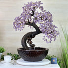 26" Tall Amethyst Gemstone Fountain Tree with Ceramic Bowl, 690 Gem Leaves #5476AMFB - 001 - Brazil GemsBrazil Gems26" Tall Amethyst Gemstone Fountain Tree with Ceramic Bowl, 690 Gem Leaves #5476AMFB - 001Gemstone Trees5476AMFB - 001