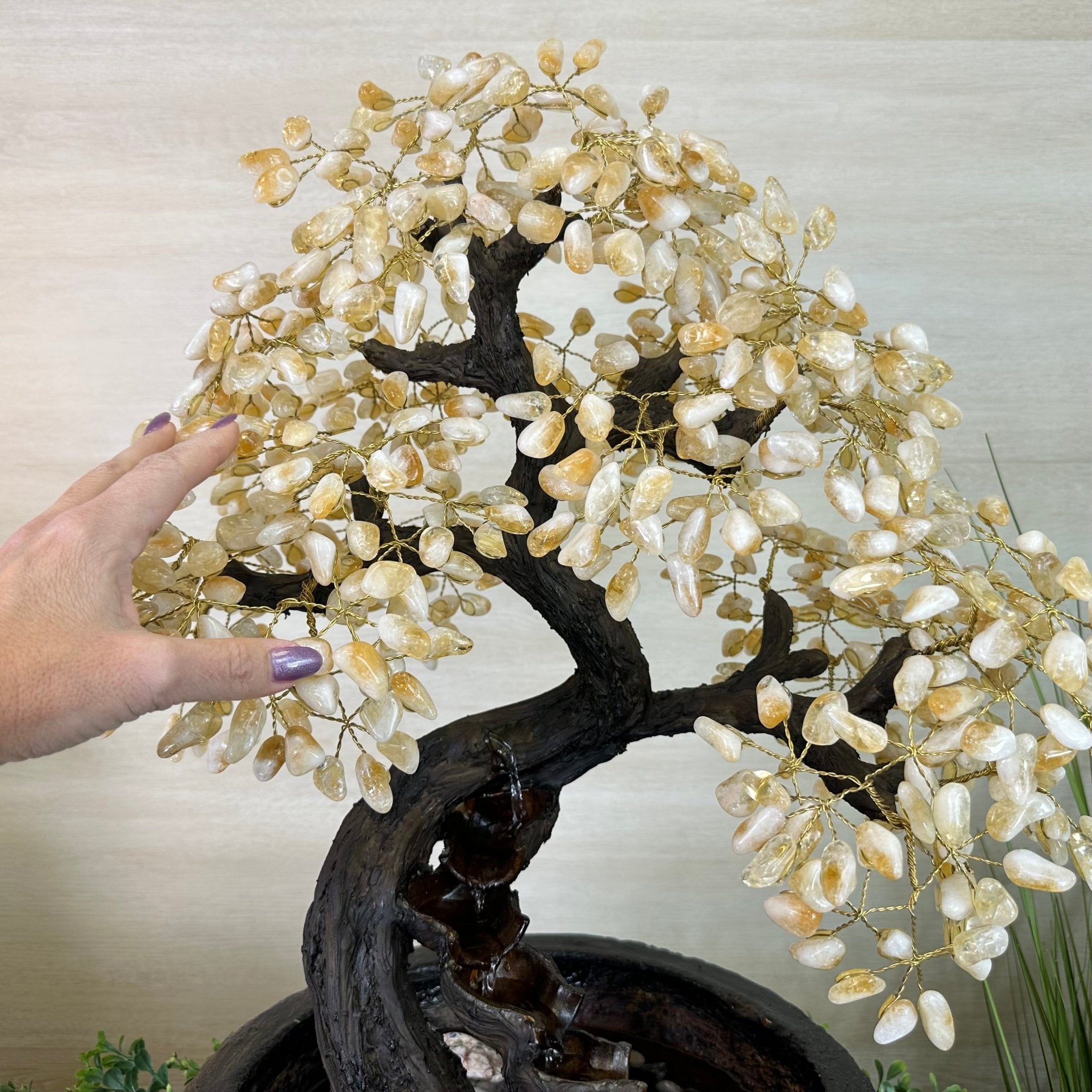 26" Tall Citrine Gemstone Fountain Tree with Ceramic Bowl, 690 Gem Leaves #5476CIFB - 001 - Brazil GemsBrazil Gems26" Tall Citrine Gemstone Fountain Tree with Ceramic Bowl, 690 Gem Leaves #5476CIFB - 001Gemstone Trees5476CIFB - 001