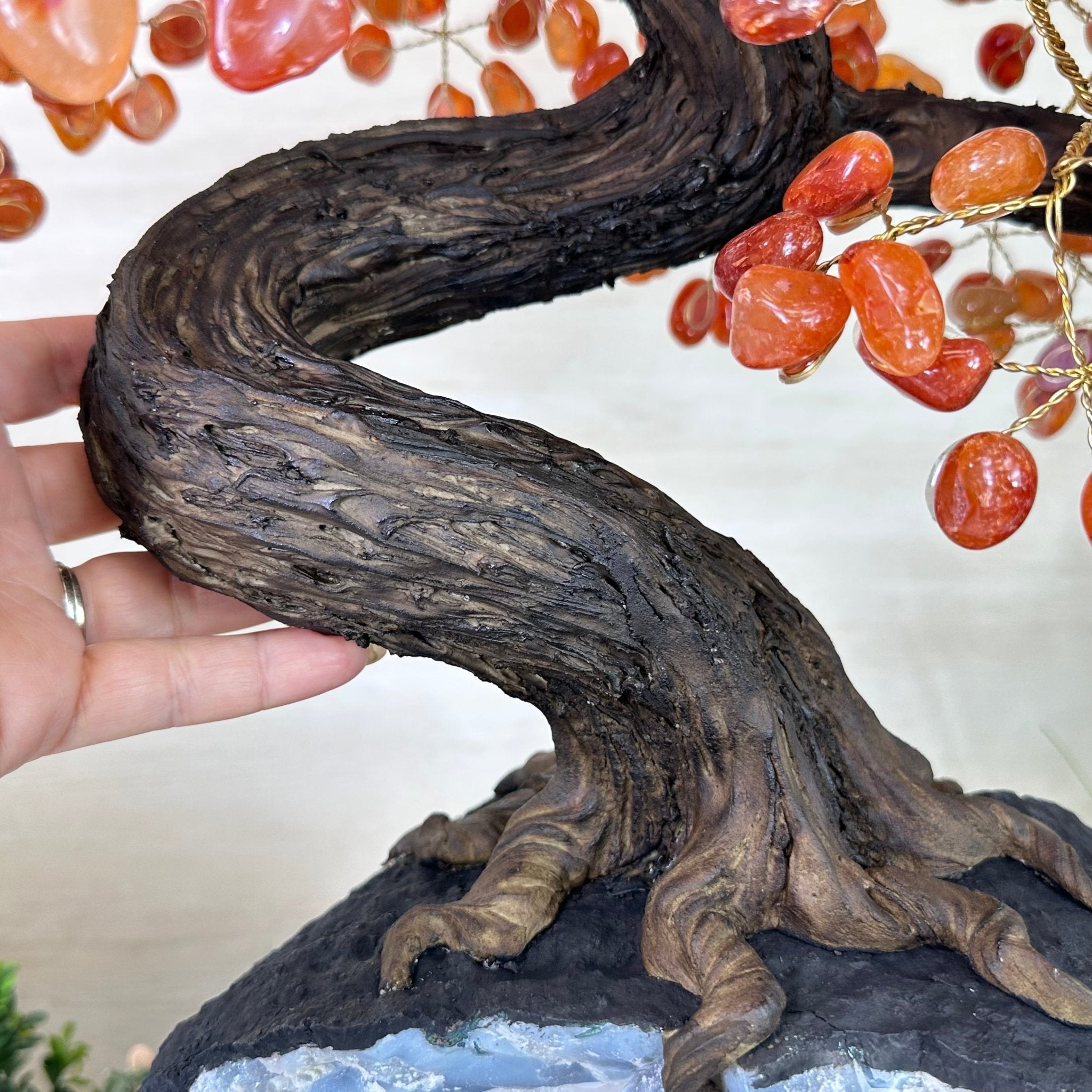 26" Tall Large Carnelian Gemstone Tree on an Amethyst Base, 720 gems #5407CA - 004 - Brazil GemsBrazil Gems26" Tall Large Carnelian Gemstone Tree on an Amethyst Base, 720 gems #5407CA - 004Gemstone Trees5407CA - 004