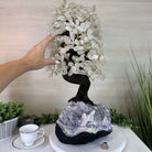 26" Tall Large Clear Quartz Gemstone Tree on an Amethyst Base, 720 gems #5407CQ - 010 - Brazil GemsBrazil Gems26" Tall Large Clear Quartz Gemstone Tree on an Amethyst Base, 720 gems #5407CQ - 010Gemstone Trees5407CQ - 010