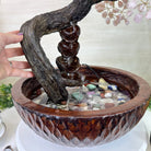 26" Tall Rose Quartz Gemstone Fountain Tree with Ceramic Bowl, 660 Gem Leaves #5458RQFB - 001 - Brazil GemsBrazil Gems26" Tall Rose Quartz Gemstone Fountain Tree with Ceramic Bowl, 660 Gem Leaves #5458RQFB - 001Gemstone Trees5458RQFB - 001