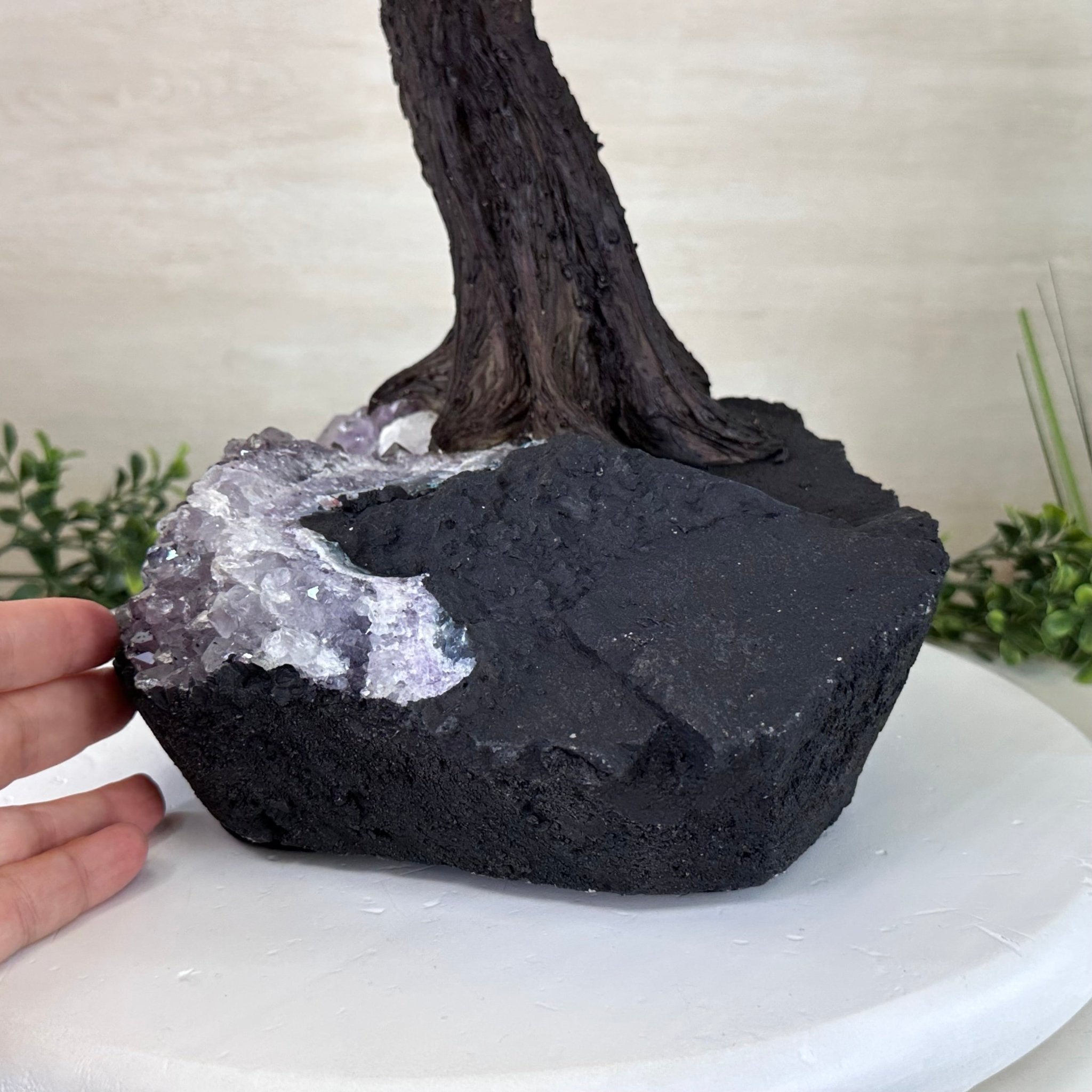 26.7" Tall Large Rose Quartz Gemstone Tree on an Amethyst Base, 720 gems #5407RQ - 015 - Brazil GemsBrazil Gems26.7" Tall Large Rose Quartz Gemstone Tree on an Amethyst Base, 720 gems #5407RQ - 015Gemstone Trees5407RQ - 015