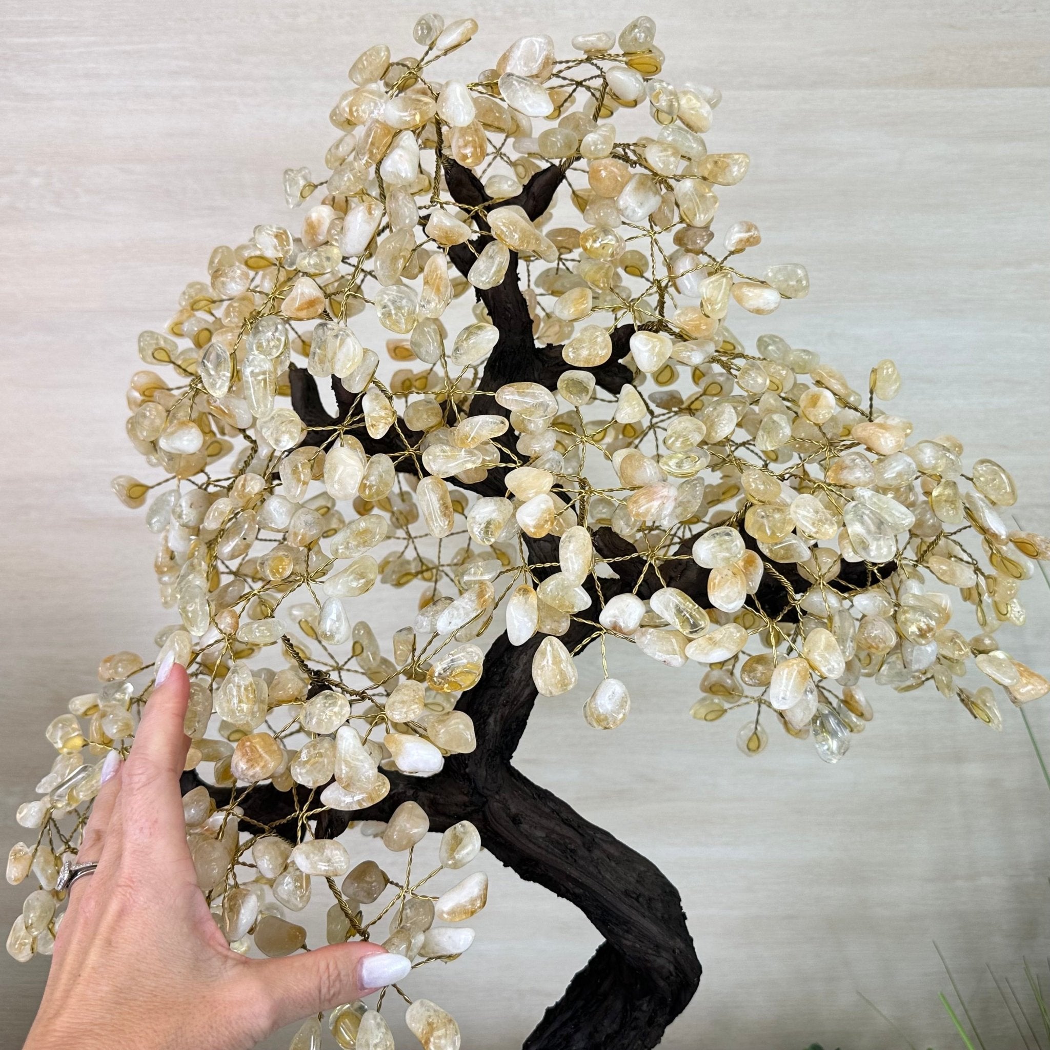 27.5" Tall Large Citrine Gemstone Tree on an Amethyst Base, 720 gems #5407CI - 015 - Brazil GemsBrazil Gems27.5" Tall Large Citrine Gemstone Tree on an Amethyst Base, 720 gems #5407CI - 015Gemstone Trees5407CI - 015